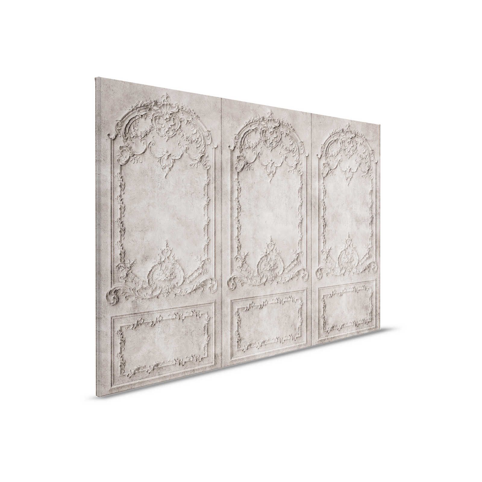 Versailles 1 - Leinwandbild Grau-Braun Holz-Paneele im Barock Stil – 0,90 m x 0,60 m

