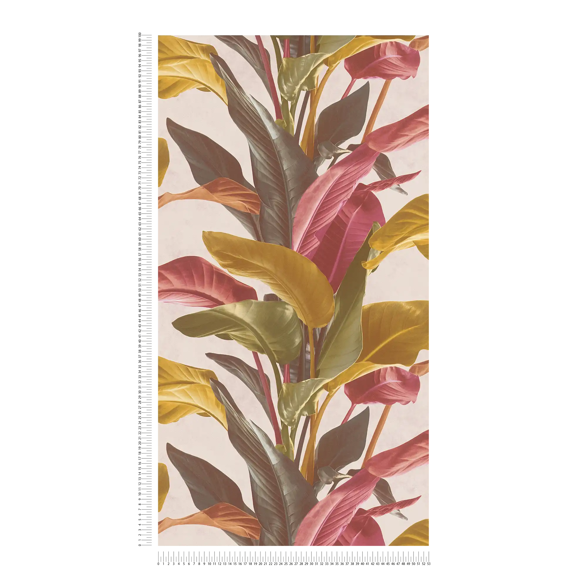             Bunte Blätter-Tapete mit seidenmattem Glanz – Braun, Orange, Rot
        