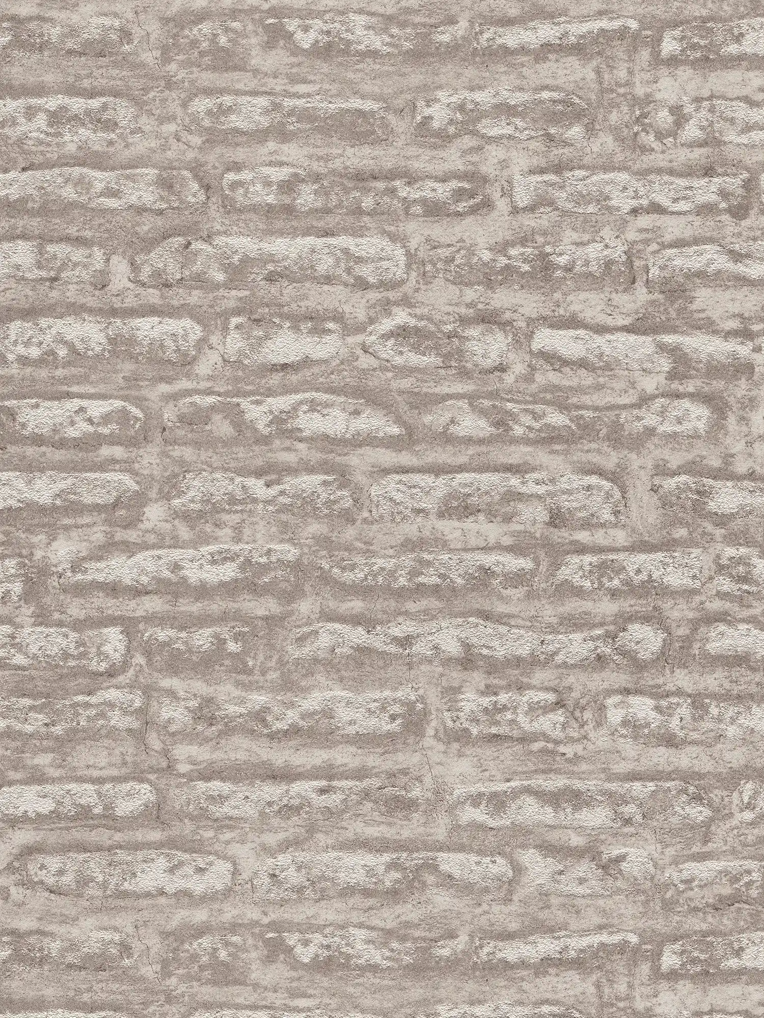 Mustertapete in Putzoptik matt – Grau, Braun, Weiß
