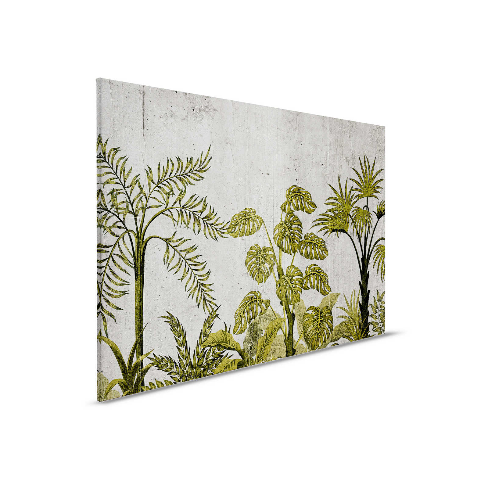 Leinwandbild mit Dschungelmotiv auf Beton Hintergrund – 0,90 m x 0,60 m
