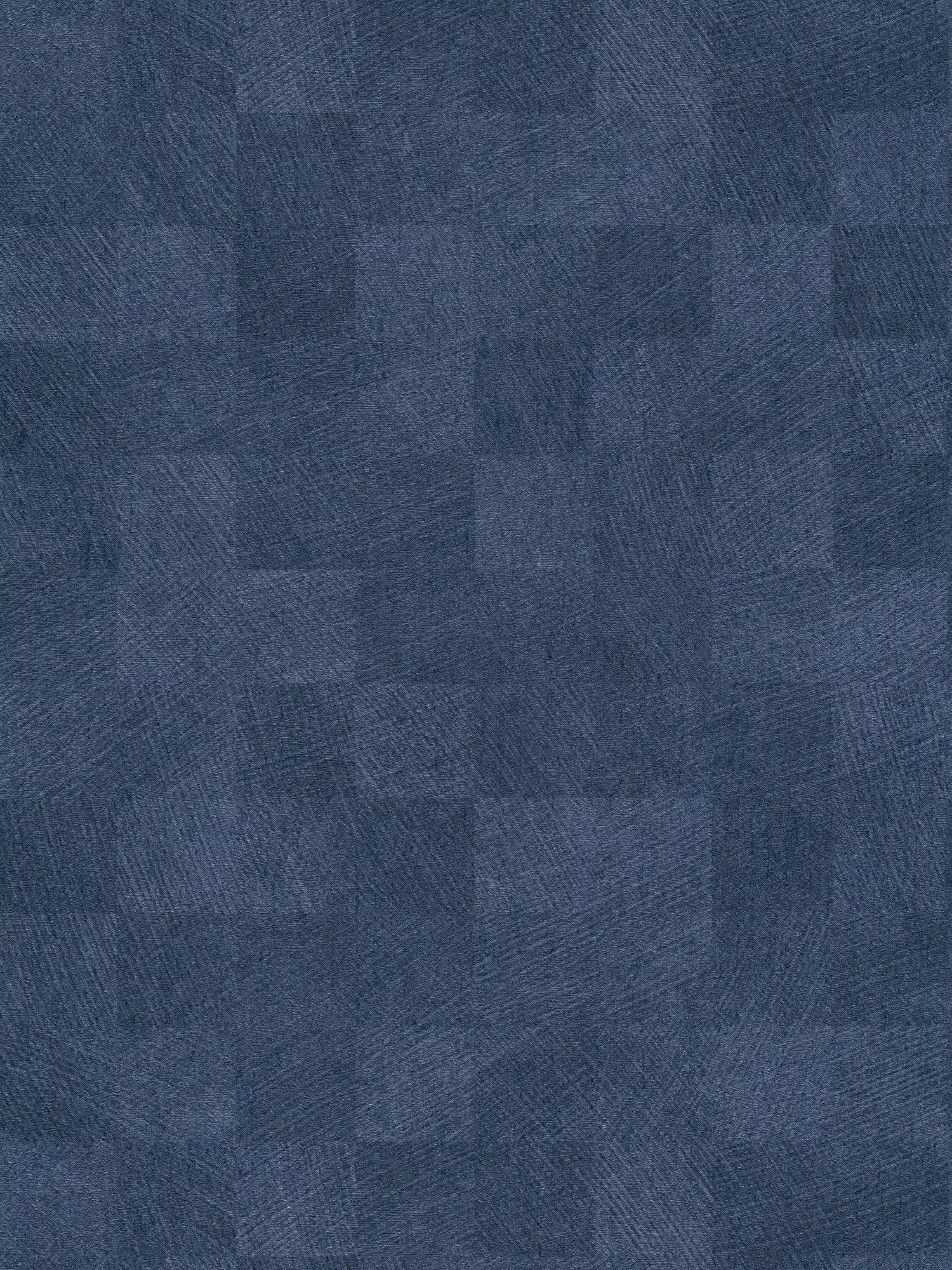 Karierte Tapete Nachtblau mit Struktur & Glanz-Effekt – Blau

