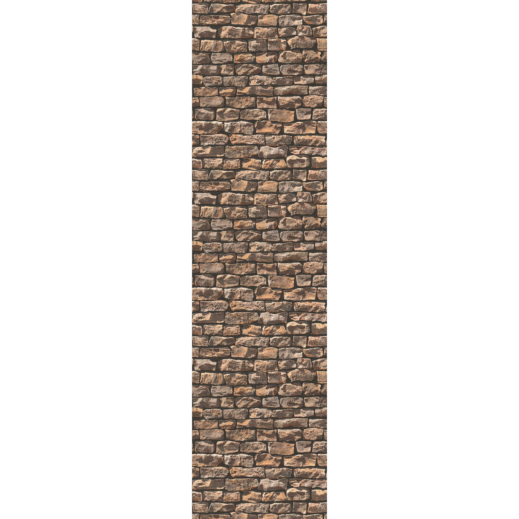         Steinoptik Tapete mit 3D Mauer Naturstein – Braun
    
