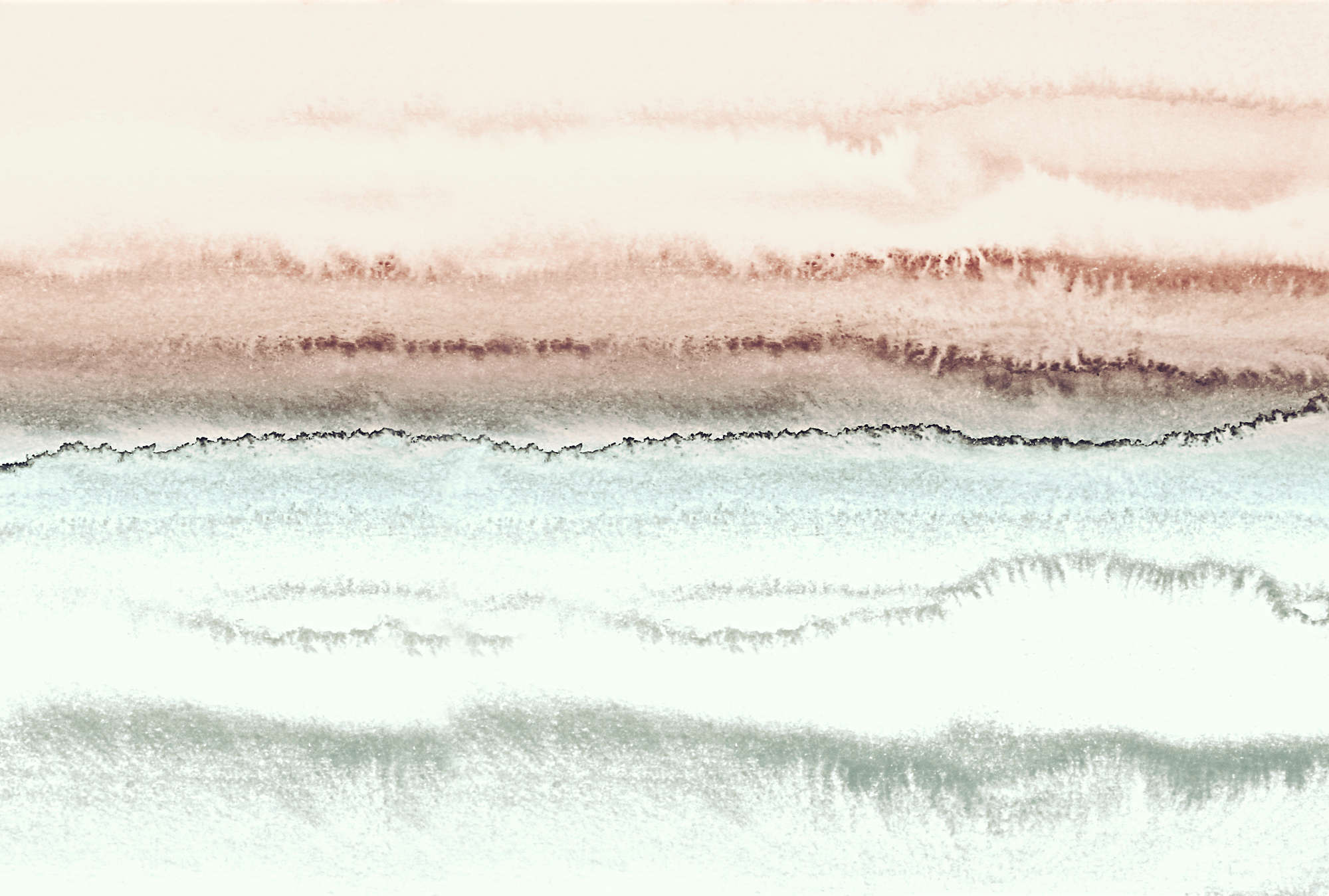             Aquarell Fototapete mit abstrakter Landschaft & Farbverlauf
        