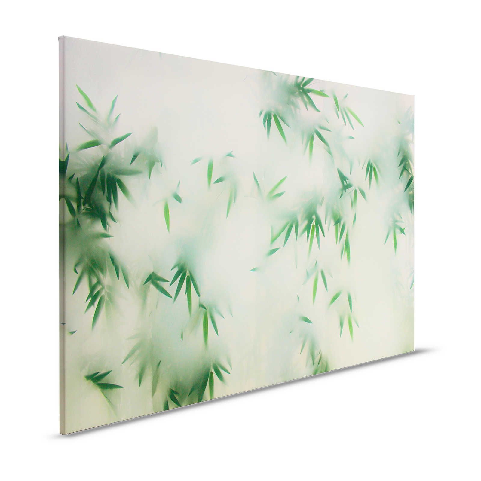 Panda Paradise 2 - Leinwandbild grüner Bambus im Nebel – 1,20 m x 0,80 m
