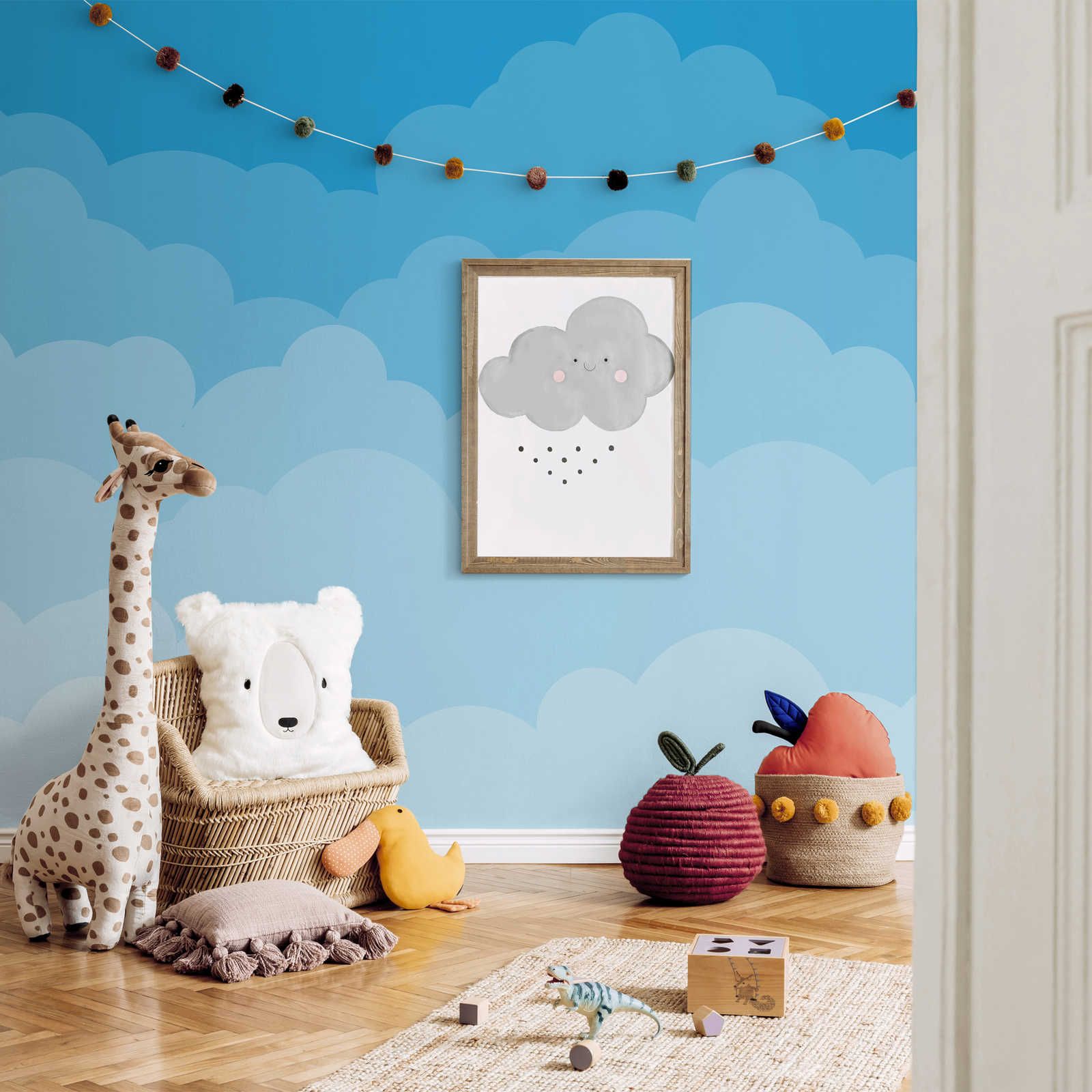 Fototapete Himmel mit Wolken im Comic-Stil – Glattes & perlmutt-schimmerndes Vlies
