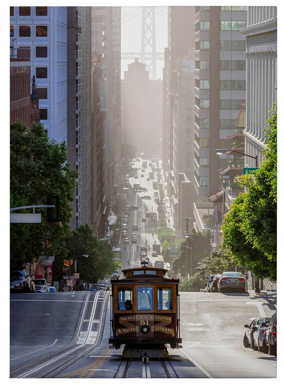             Leinwandbild San Francisco Seilbahn, Foto von Colombo – 0,70 m x 0,50 m
        
