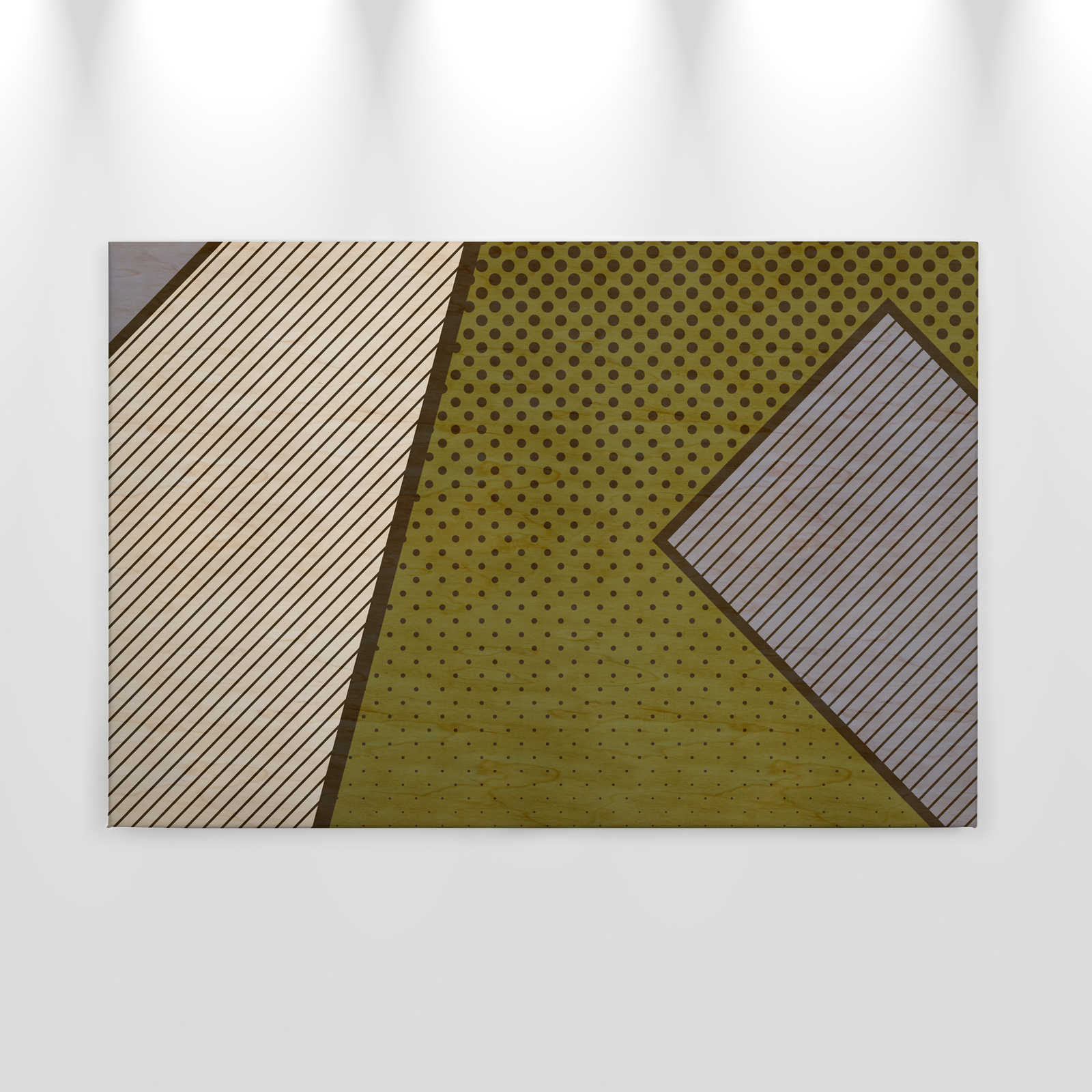             Bird gang 2 - Leinwandbild, modernes Muster im Pop Art Stil- Sperrholz Struktur – 0,90 m x 0,60 m
        