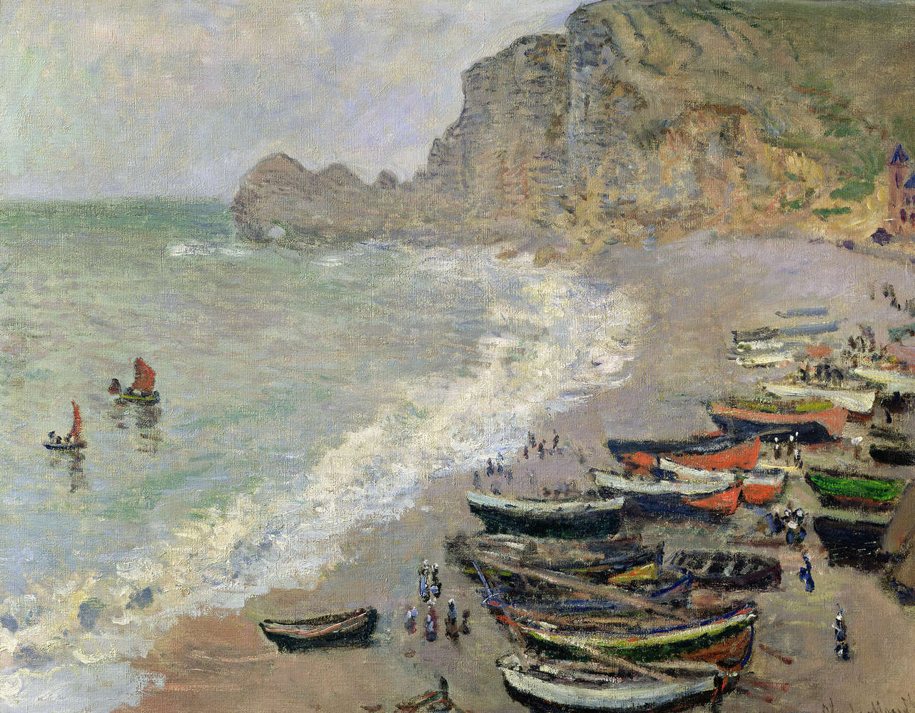             Fototapete "Etretat, Strand und die Porte d'Amont" von Claude Monet
        