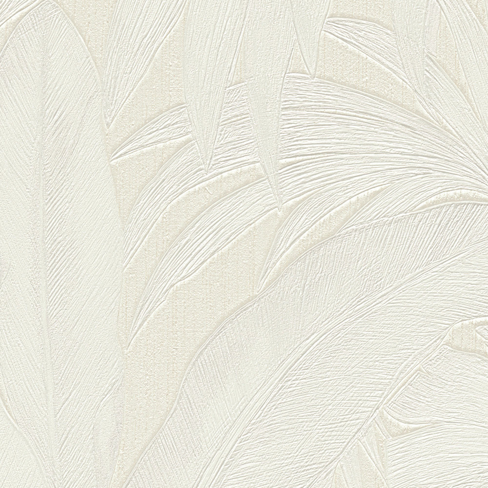             VERSACE Tapete mit Palmen-Blättern – Creme, Metallic
        
