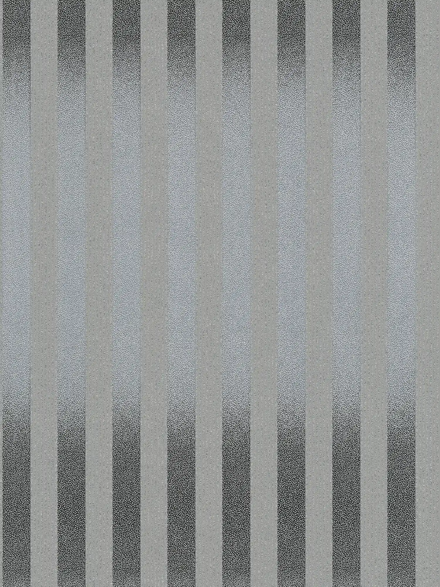 Streifentapete mit kleinem Punktmuster und Farbverlauf – Schwarz, Grau
