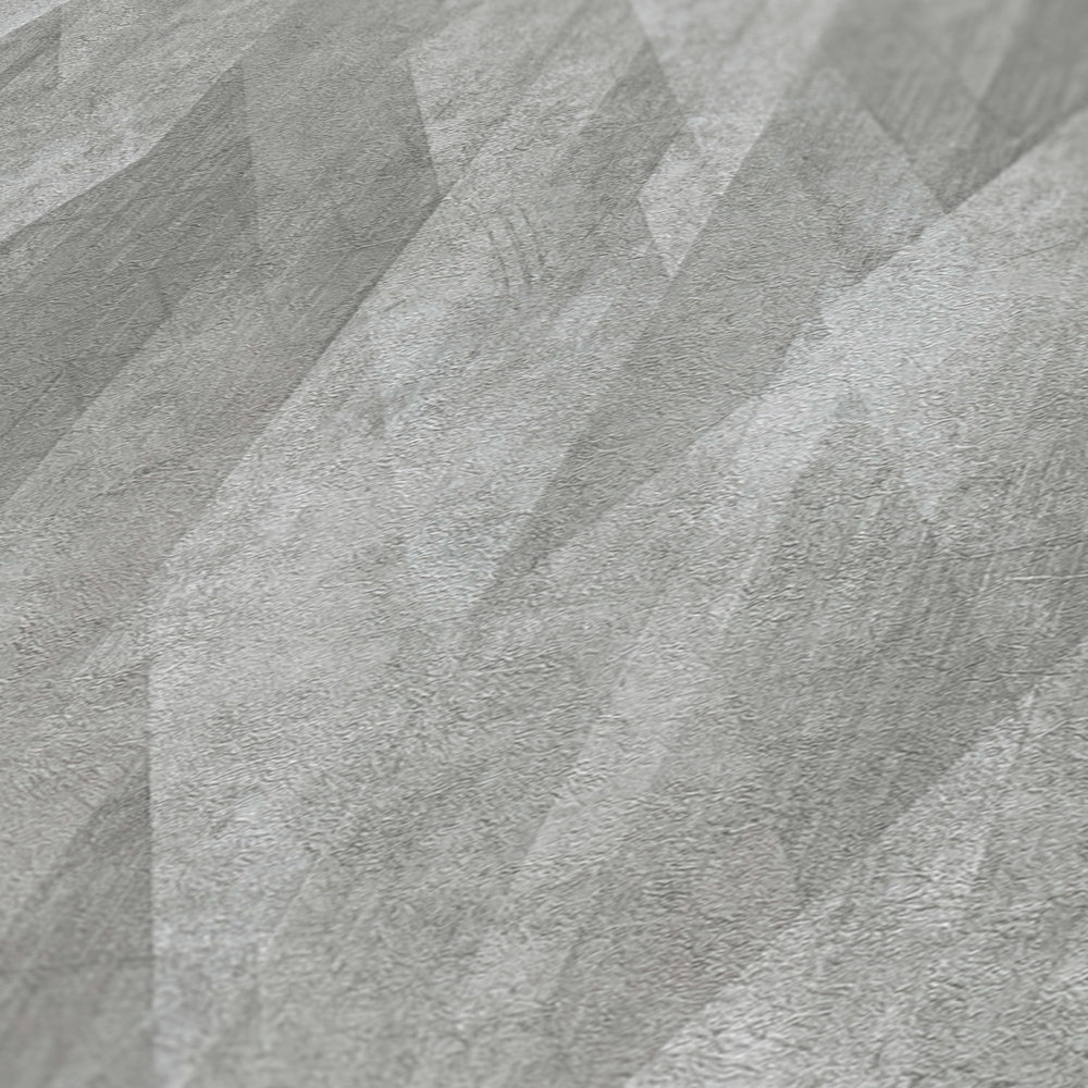             Vliestapete mit grafischen Rautendesign – Grau
        
