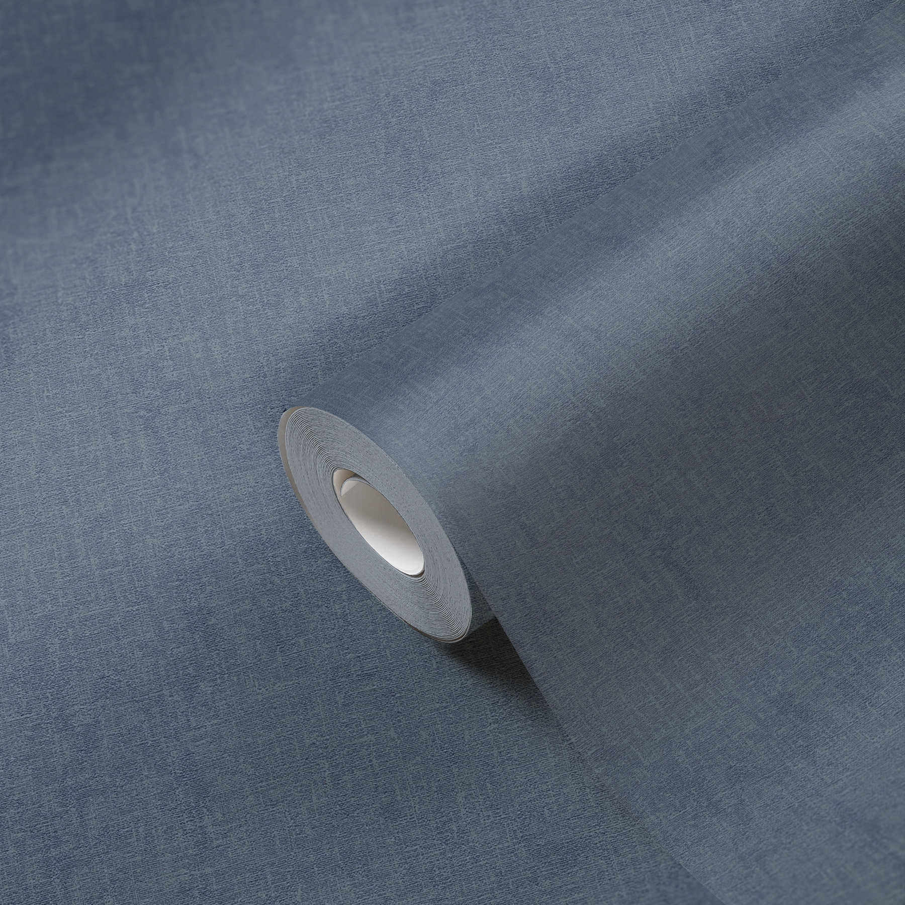             Unitapete meliert mit Textil-Optik – Blau
        