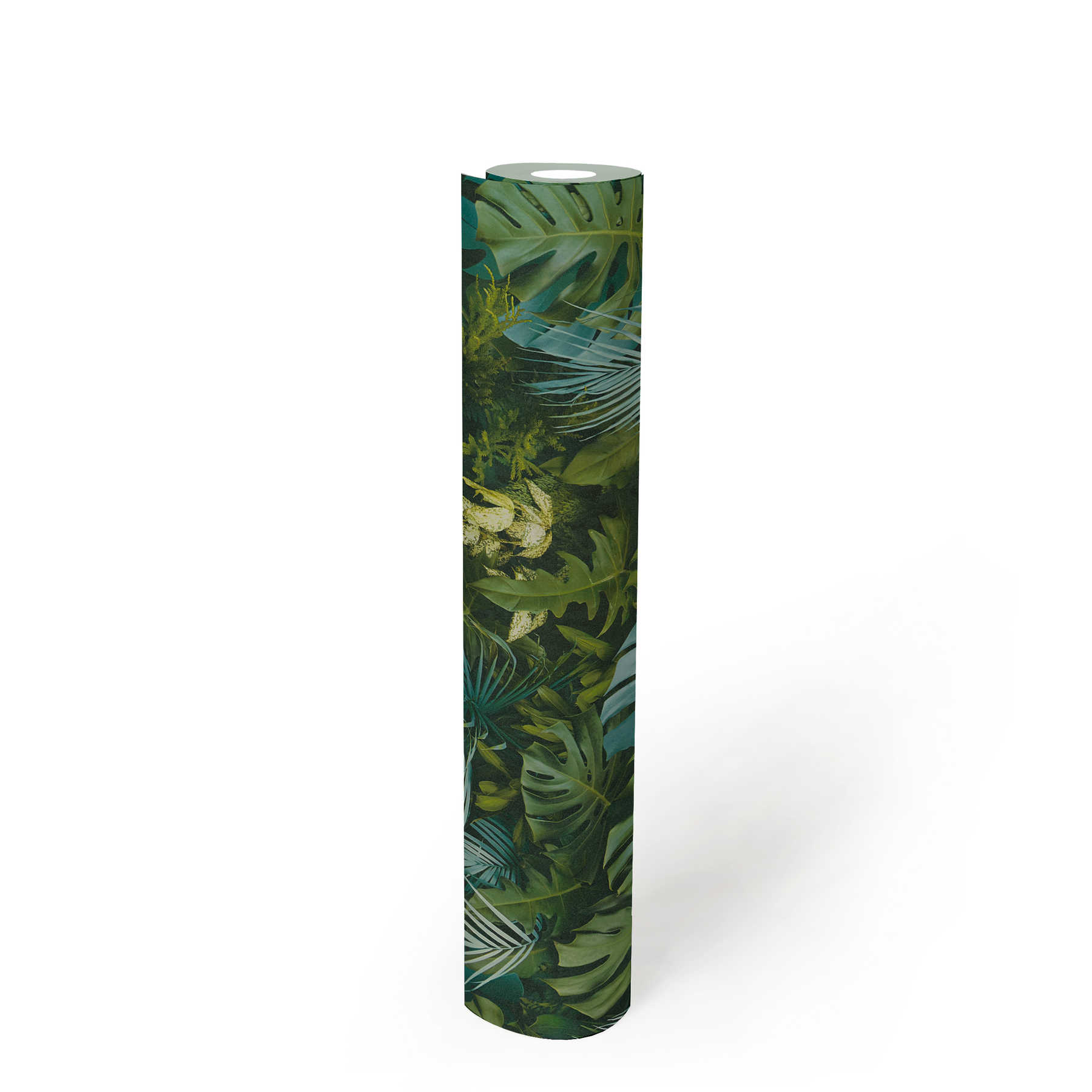             Tapete Grüner Blätterwald, realistisch, Farbakzente – Grün, Blau
        
