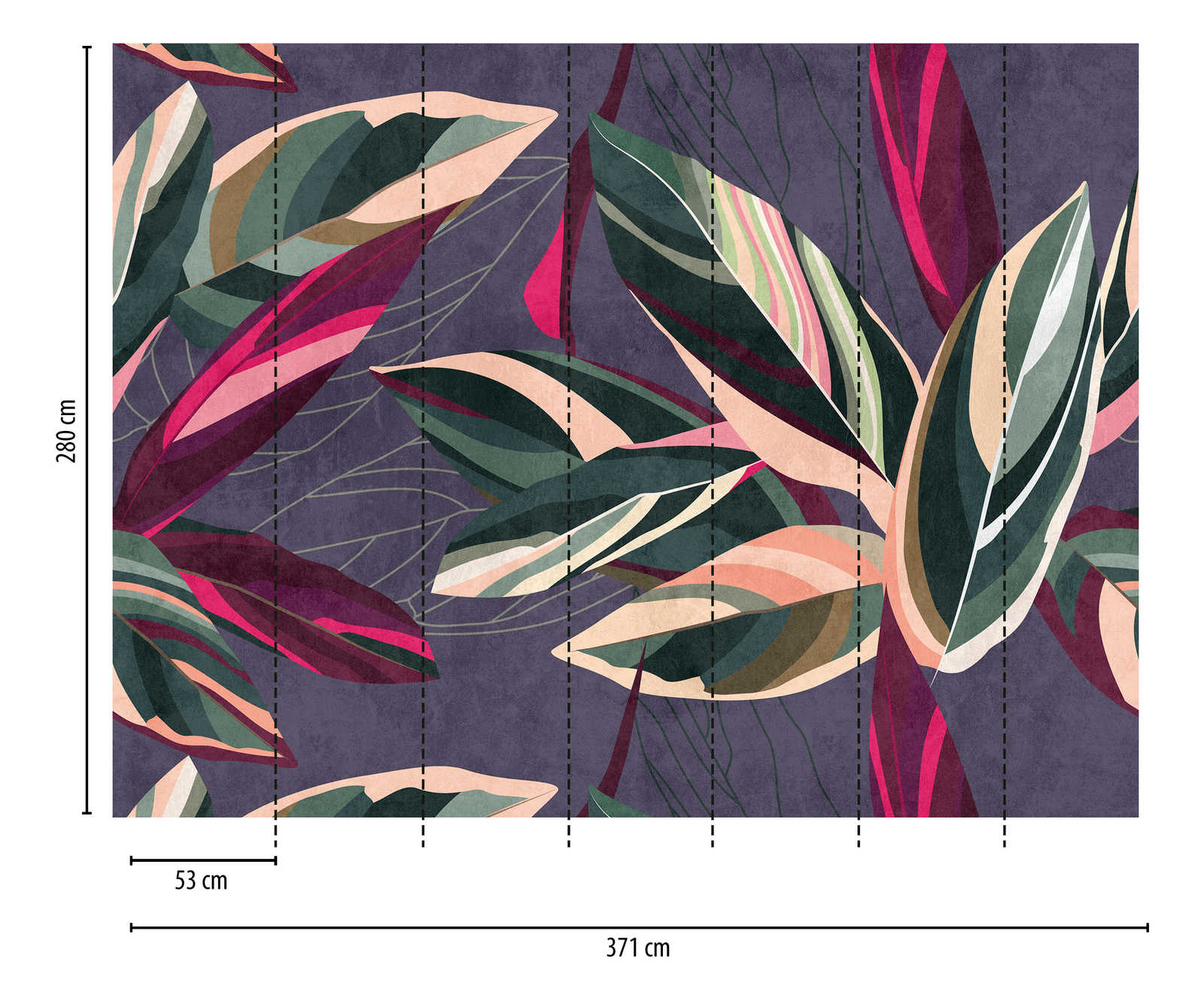             Tapeten-Neuheit – Motivtapete Blätter-Design im Colour Block Stil
        