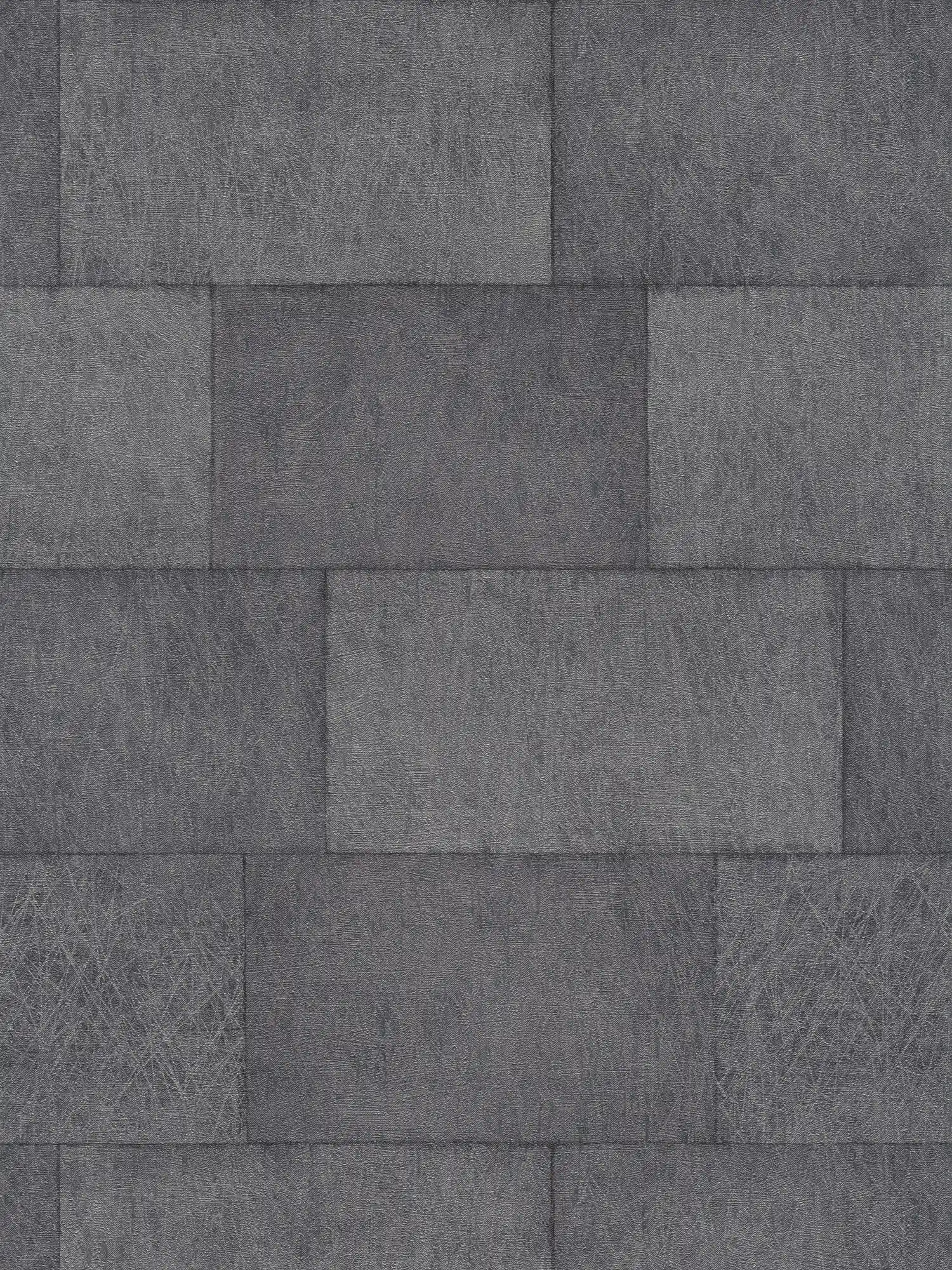Mauerwerk Tapete mit Struktureffekt, glänzend – Grau, Schwarz
