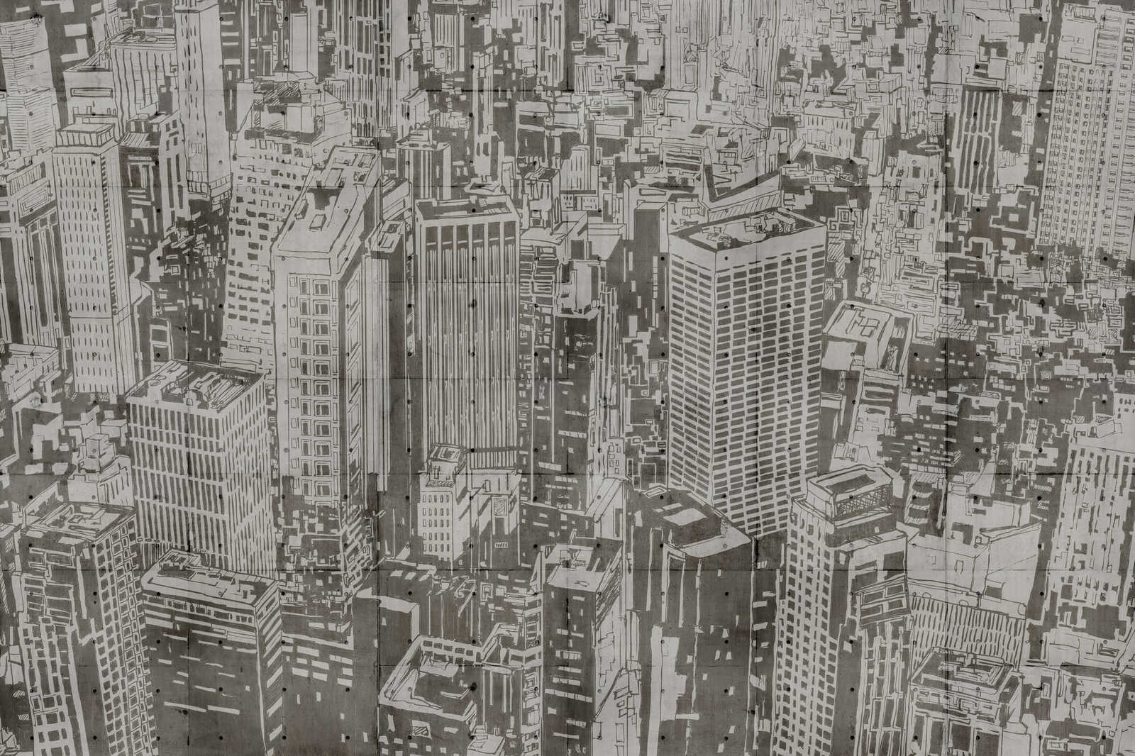            Downtown 2 - Leinwandbild in Beton Struktur im New York Look – 0,90 m x 0,60 m
        