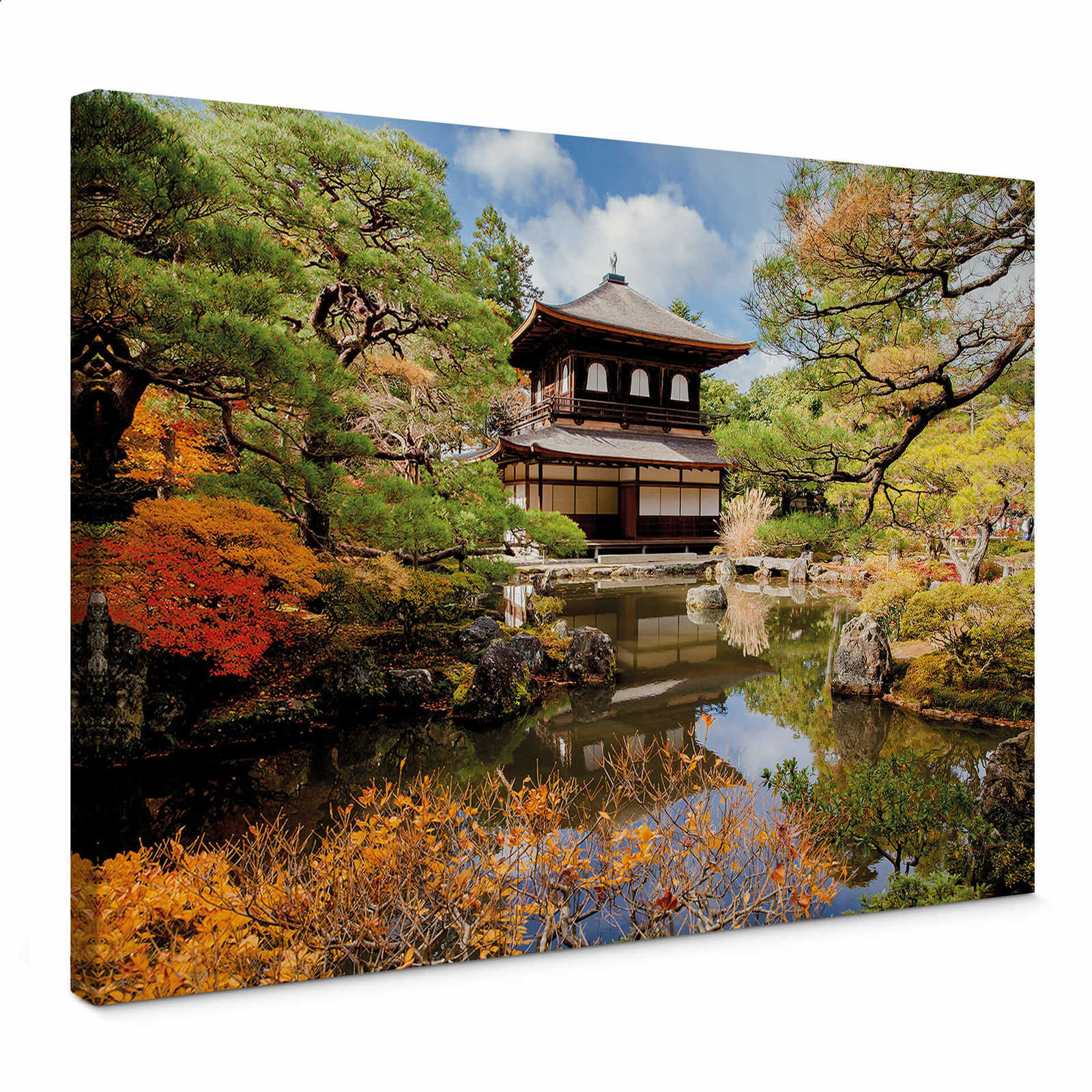         Leinwandbild Japanischer Garten mit Pagode – 0,70 m x 0,50 m
    