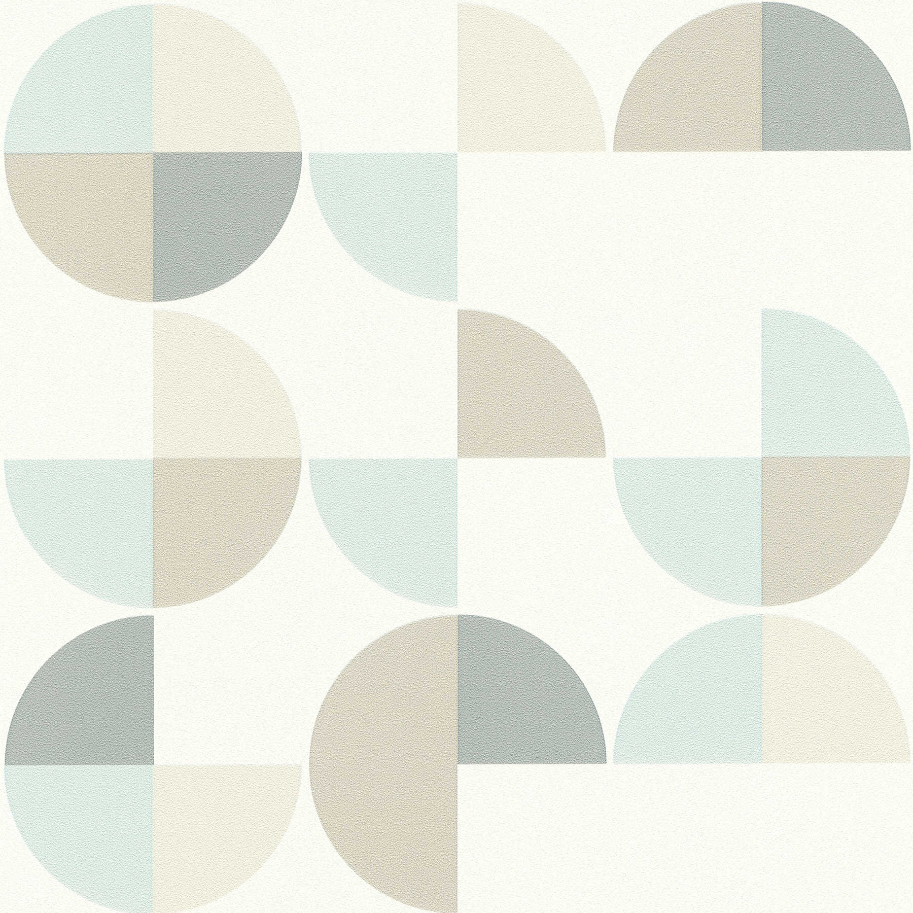         Geometrische Mustertapete im Scandinavian Style – Blau, Grau, Beige
    