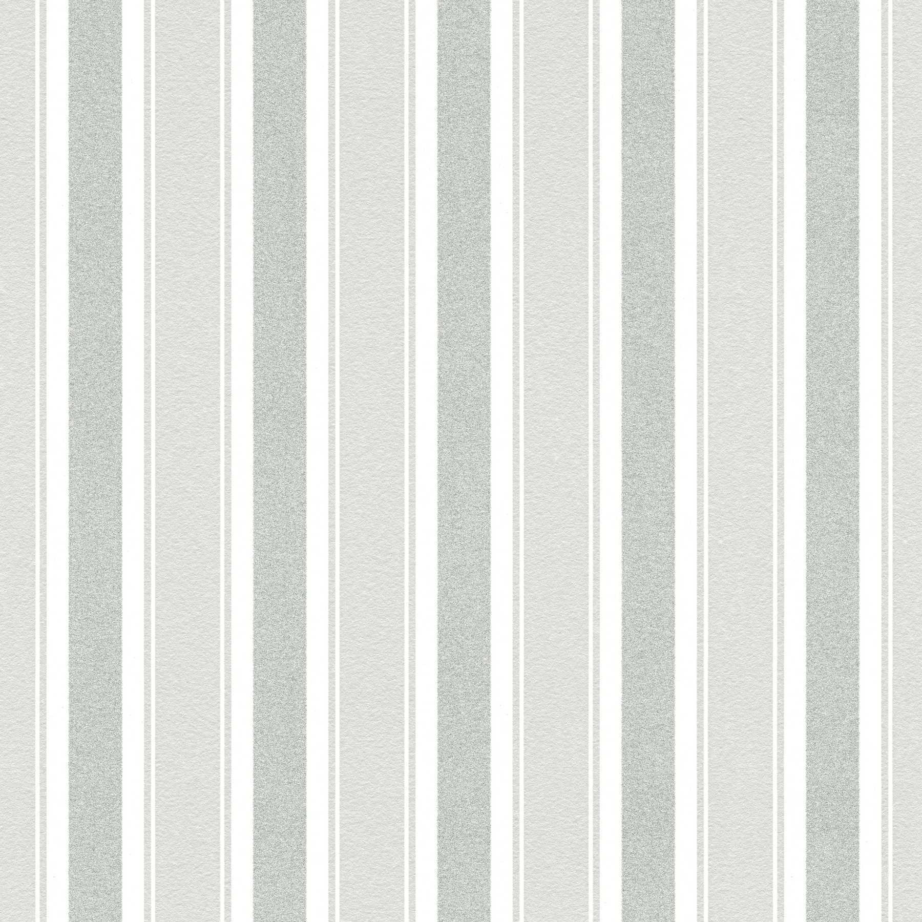 Streifentapete mit Glitzereffekt – Grau, Weiß
