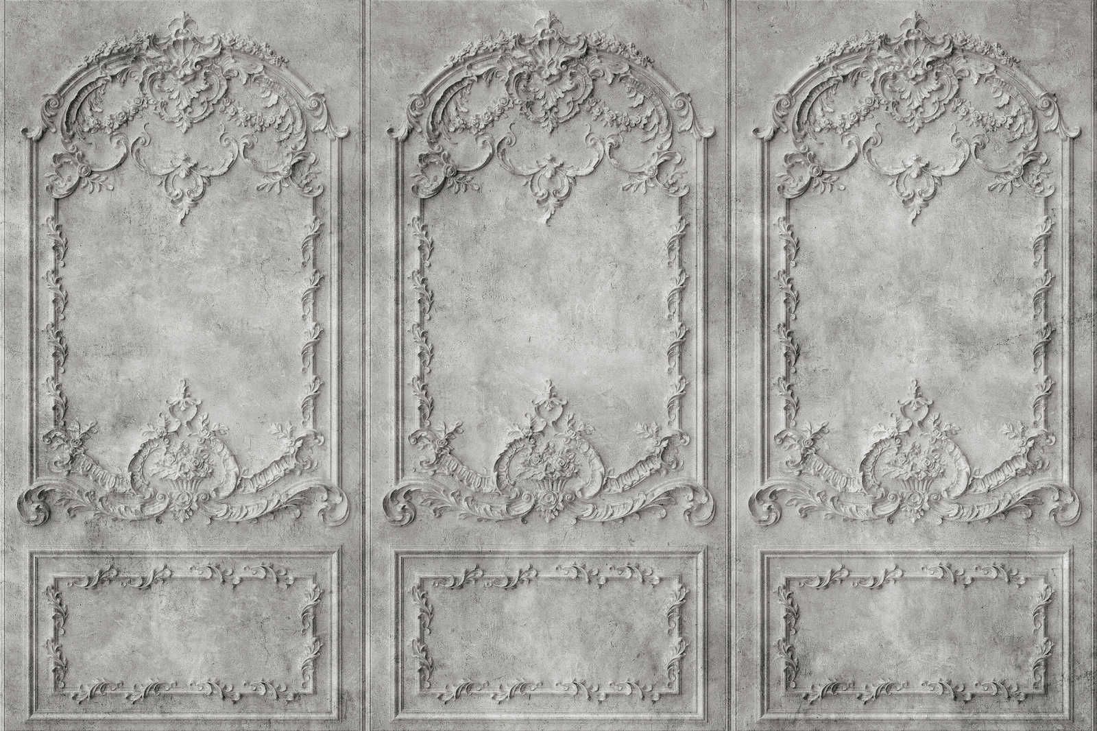             Versailles 2 - Leinwandbild Holz-Paneele Grau im Barock Stil – 0,90 m x 0,60 m
        