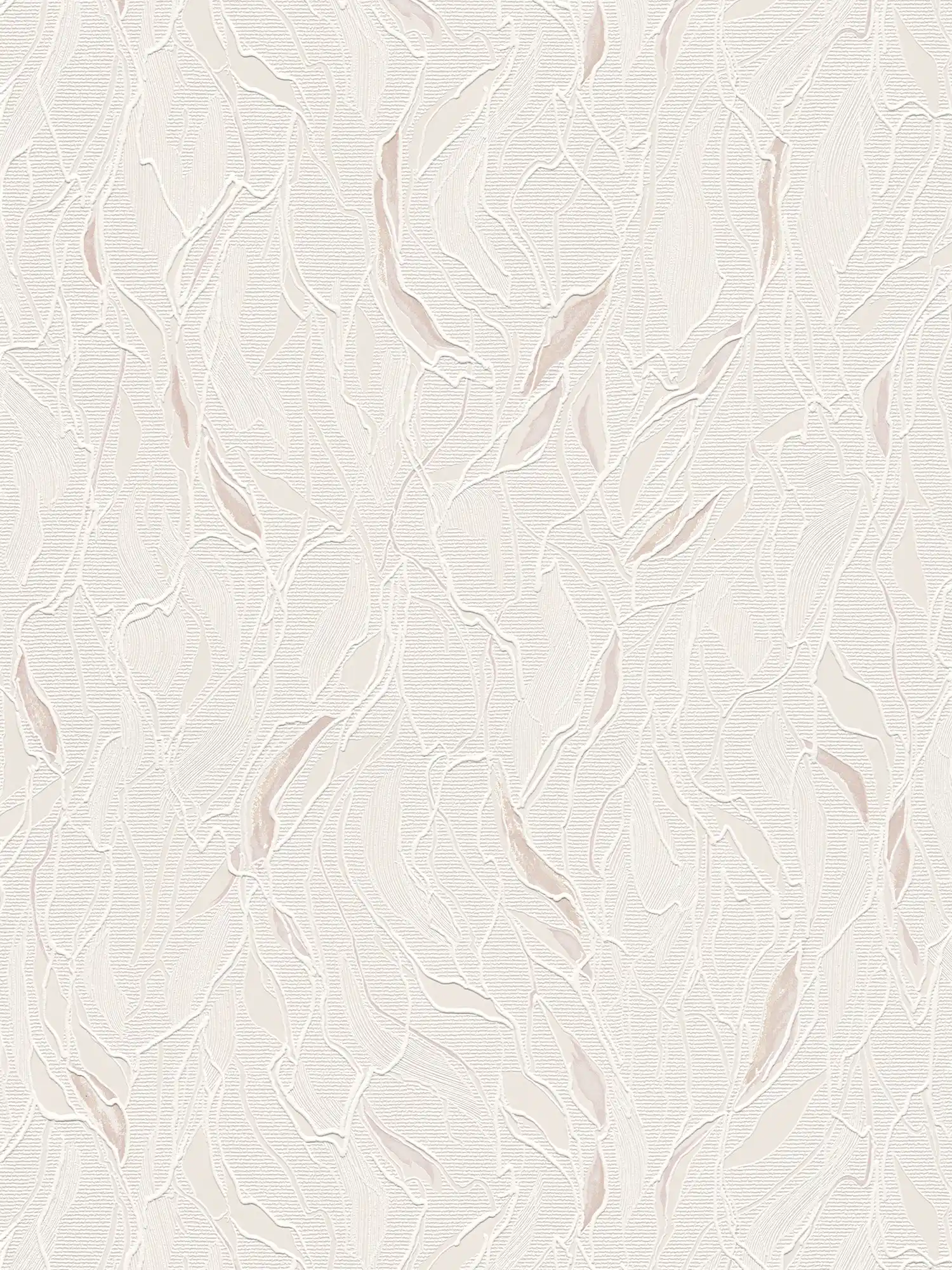 Mustertapete abstrakt mit Präge & Schaumstruktur – Metallic, Weiß
