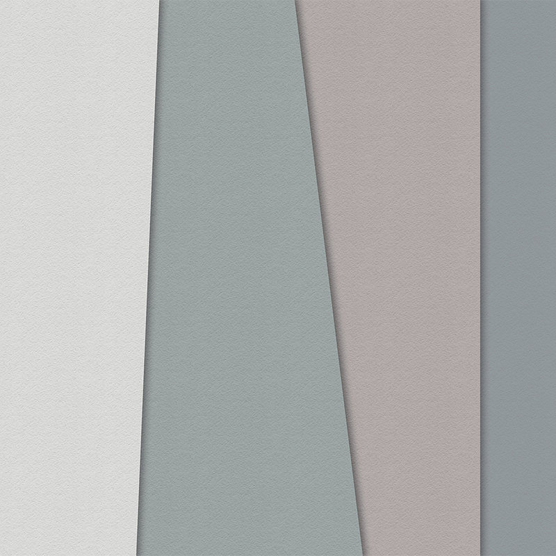 Layered paper 1 - Grafische Fototapete mit Farbflächen in Büttenpapier Struktur – Blau, Creme | Struktur Vlies
