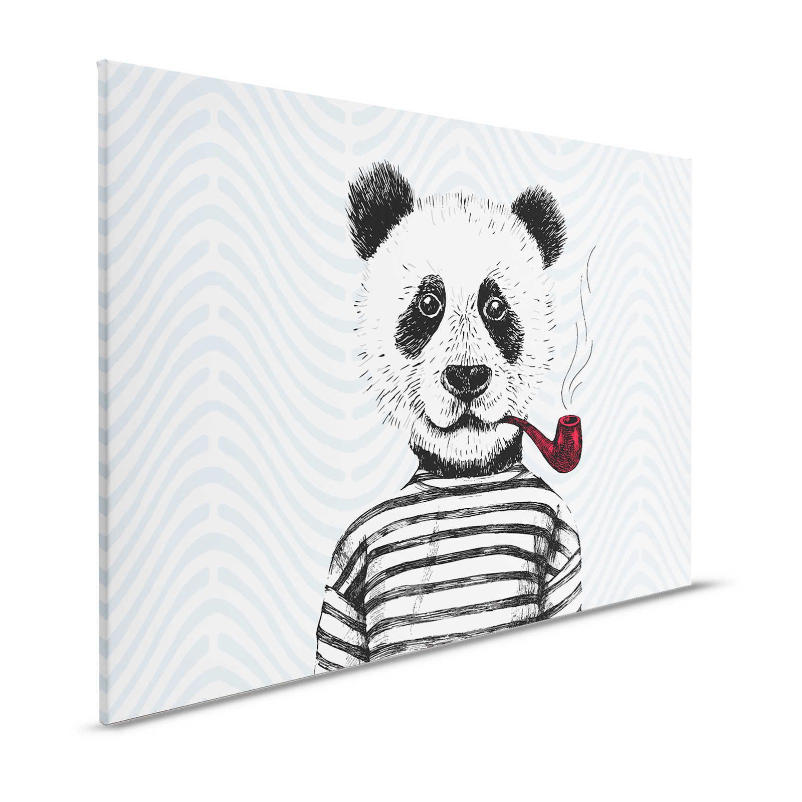 Leinwandbild Comic-Design für Kinderzimmer Panda-Motiv – 1,20 m x 0,80 m

