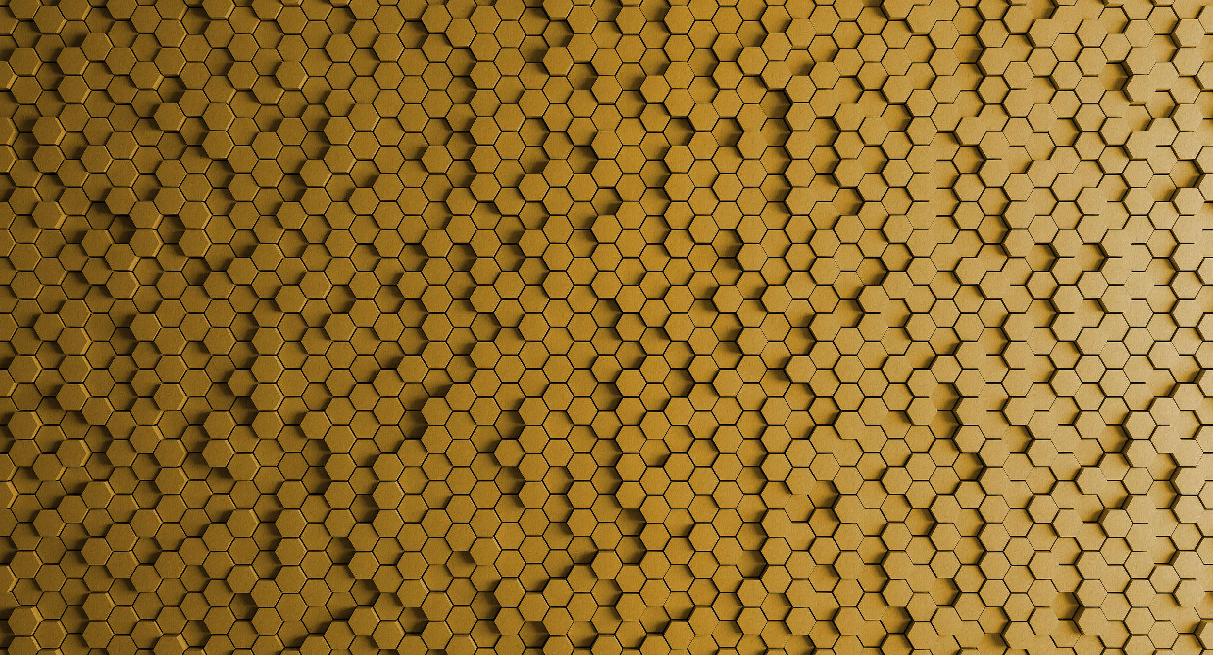             Honeycomb 1 - 3D Fototapete mit gelbem Wabendesign in Filz Struktur – Gelb, Schwarz | Mattes Glattvlies
        