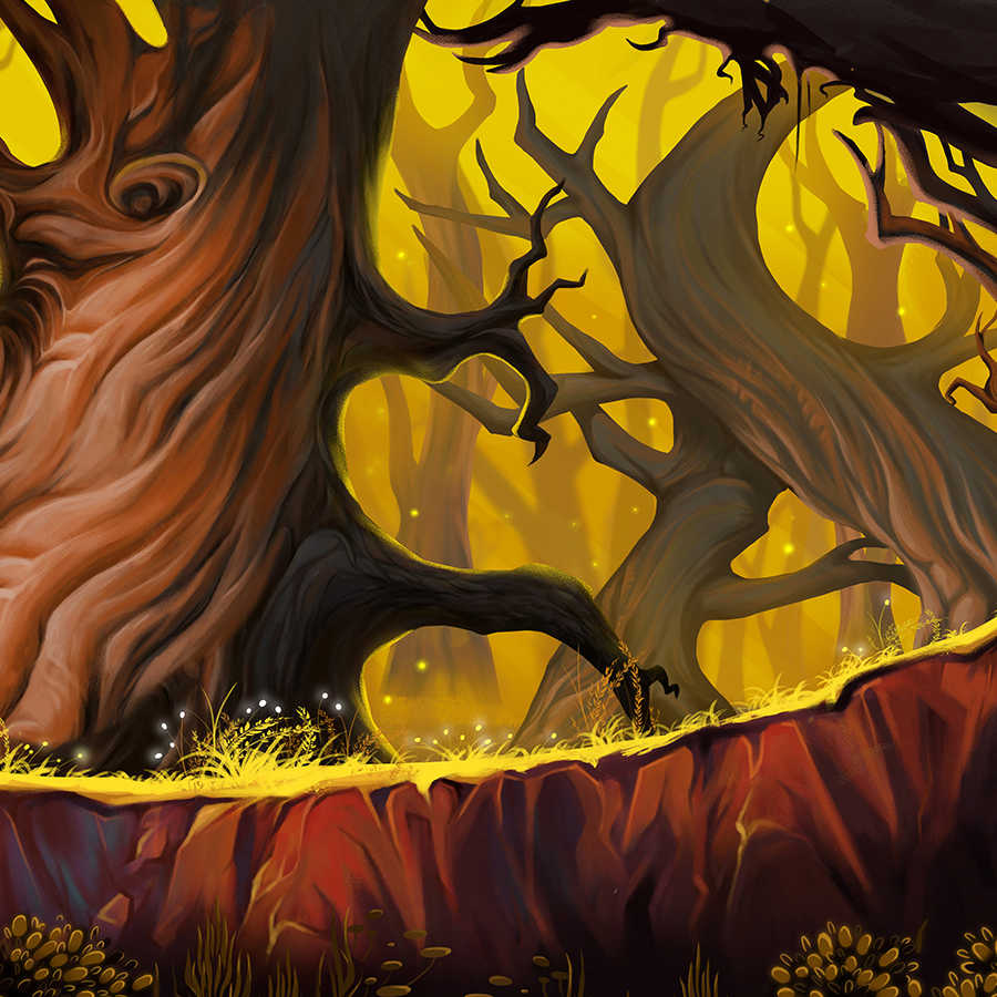         Fantasy Fototapete mystischer Wald Motiv auf Premium Glattvlies
    