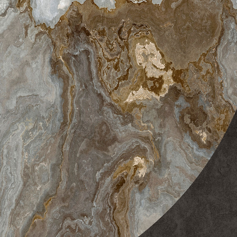             Luna 2 – Marmor Fototapete Steinkreis vor schwarzer Putzoptik
        