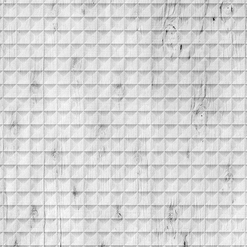 Weiße Holz Fototapete, Maserung & geometrischem Muster – Weiß, Grau, Schwarz
