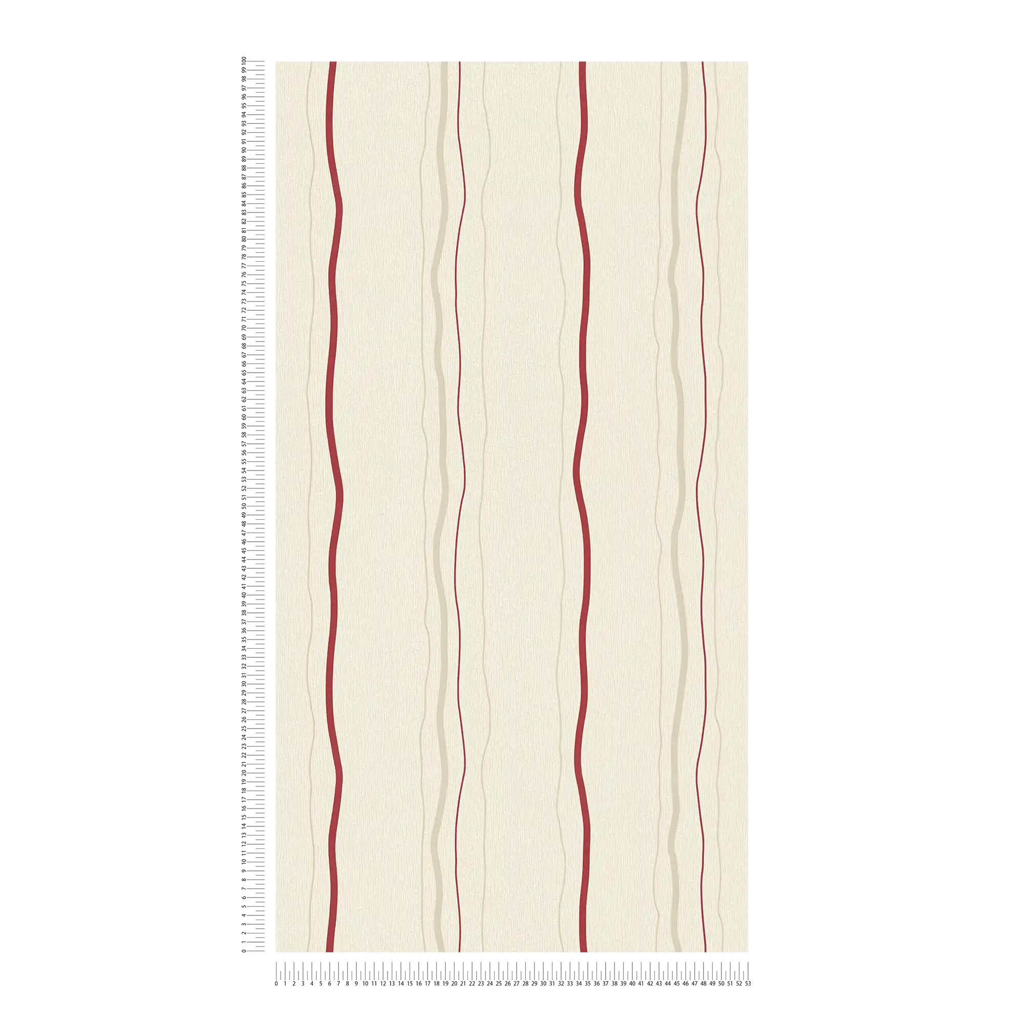             Tapete mit Linienmuster vertikal gestreift – Creme, Rot, Beige
        