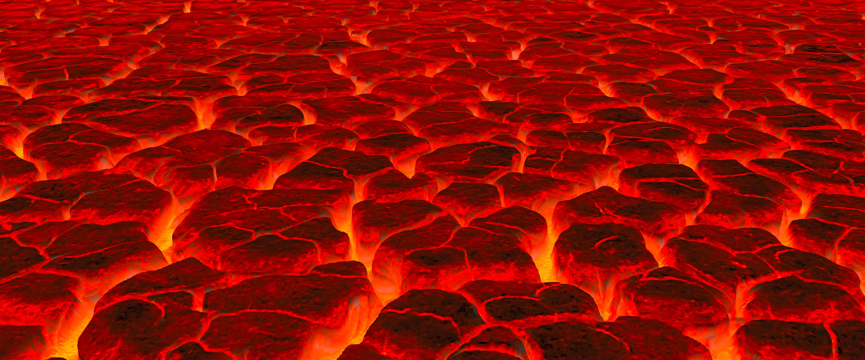             Fototapete Lava mit glühendem Feld & Magmastrom
        