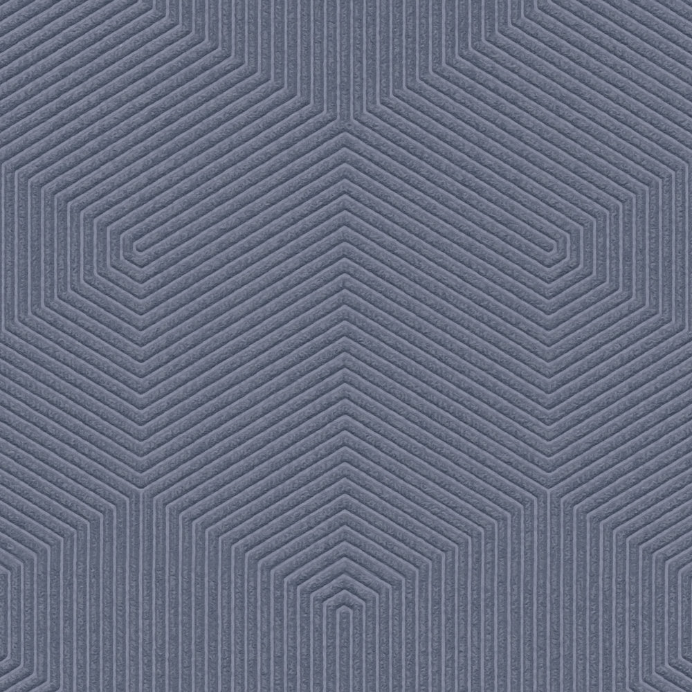             Tapete mit 3D Muster matt strukturiert – Blau
        