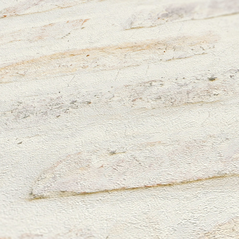             Vintage Steinoptik Tapete im Landhaus Stil – Weiß, Grau
        