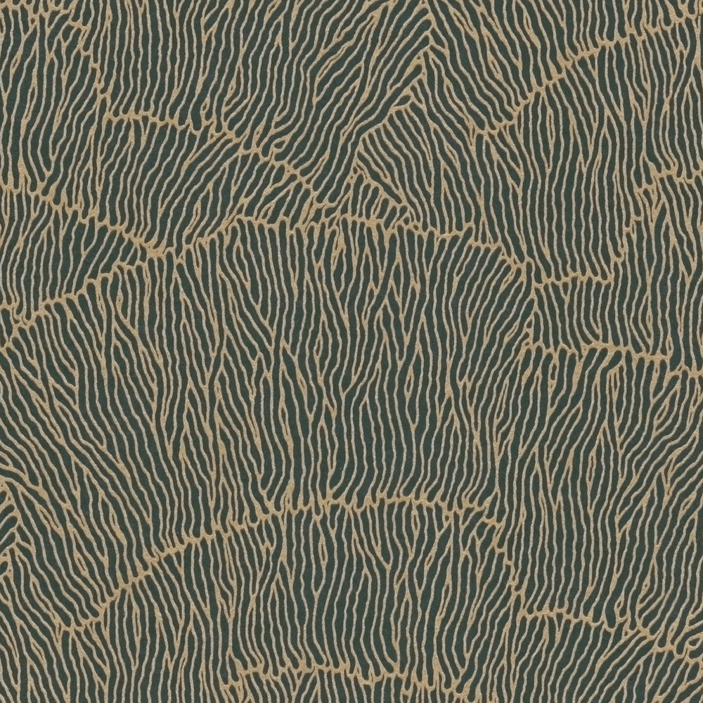             Vliestapete mit abstrakten Muster – Gold, Grün, Metallic
        