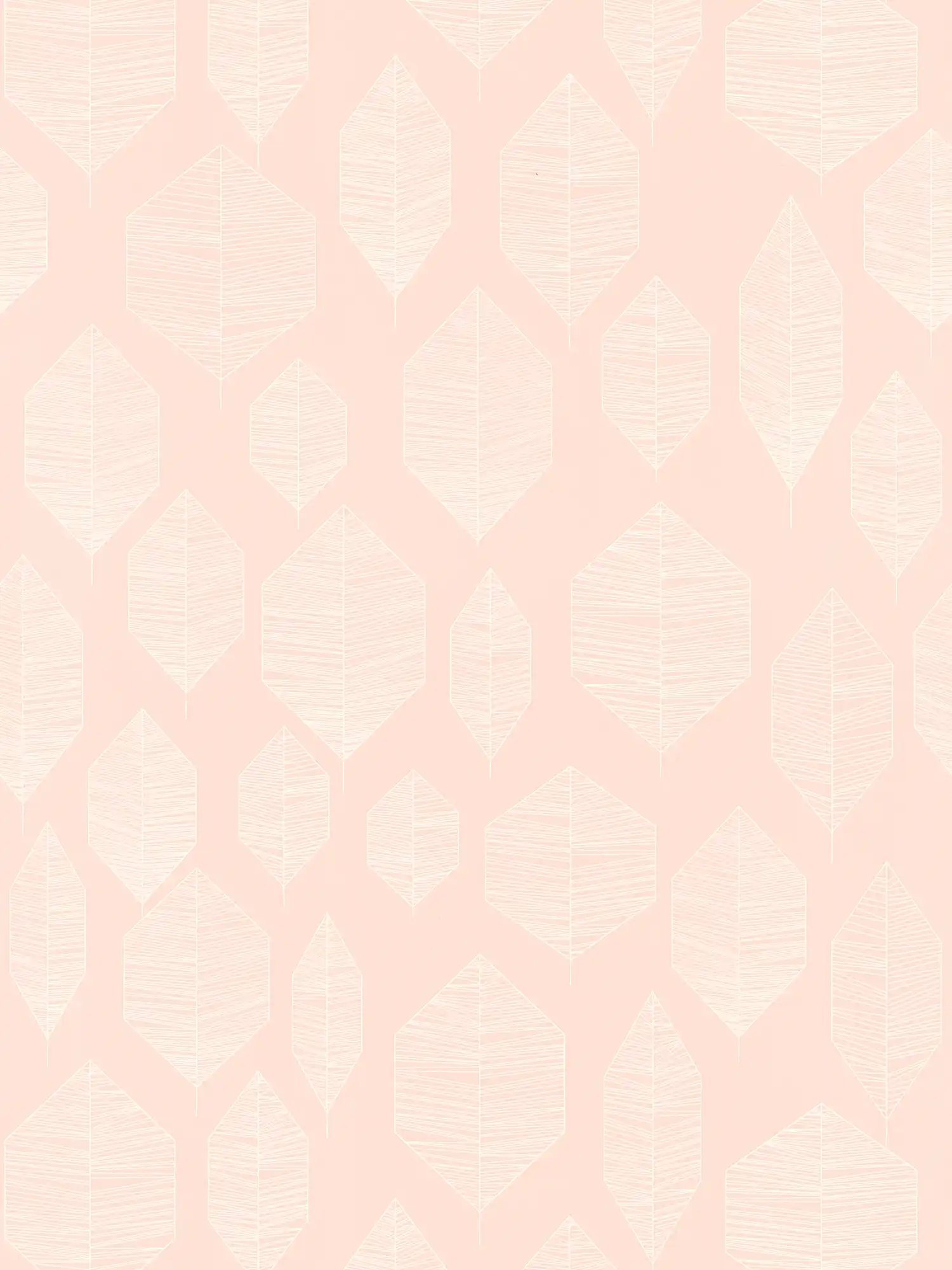         Scandinavian Design Tapete mit Blätter Muster – Rosa
    