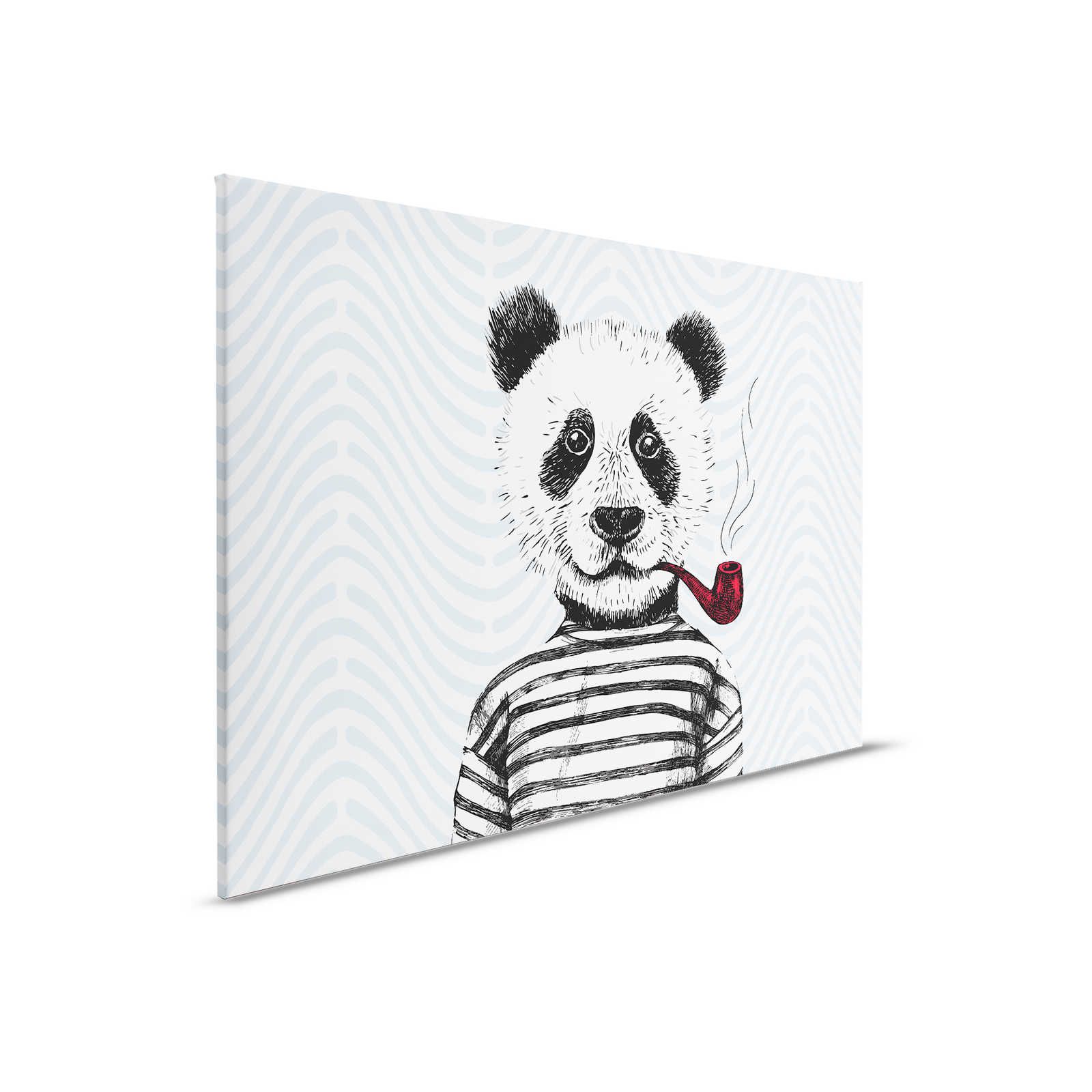 Leinwandbild Comic-Design für Kinderzimmer Panda-Motiv – 0,90 m x 0,60 m

