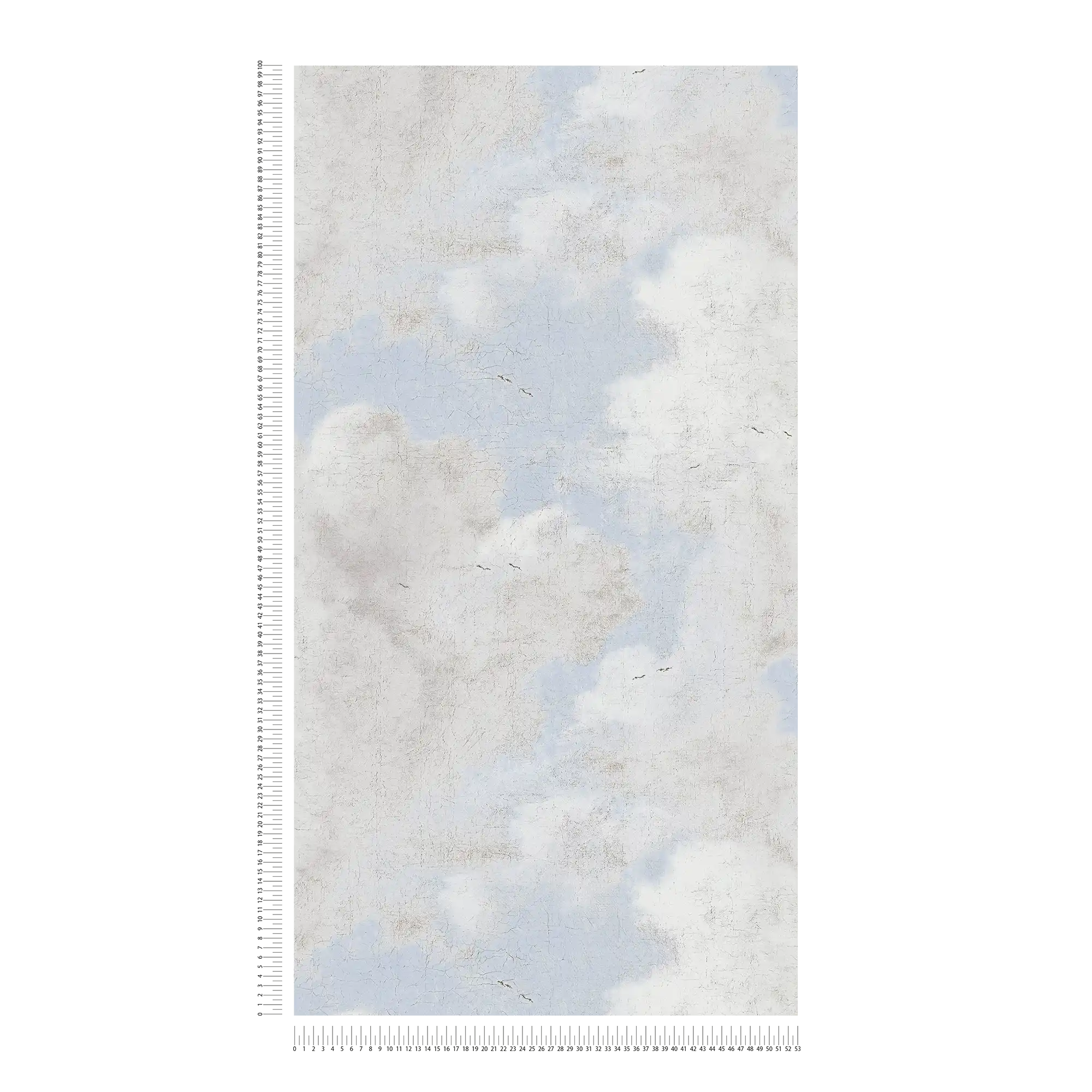             Himmel-Tapete im klassischen Kunststil – Grau, Blau
        