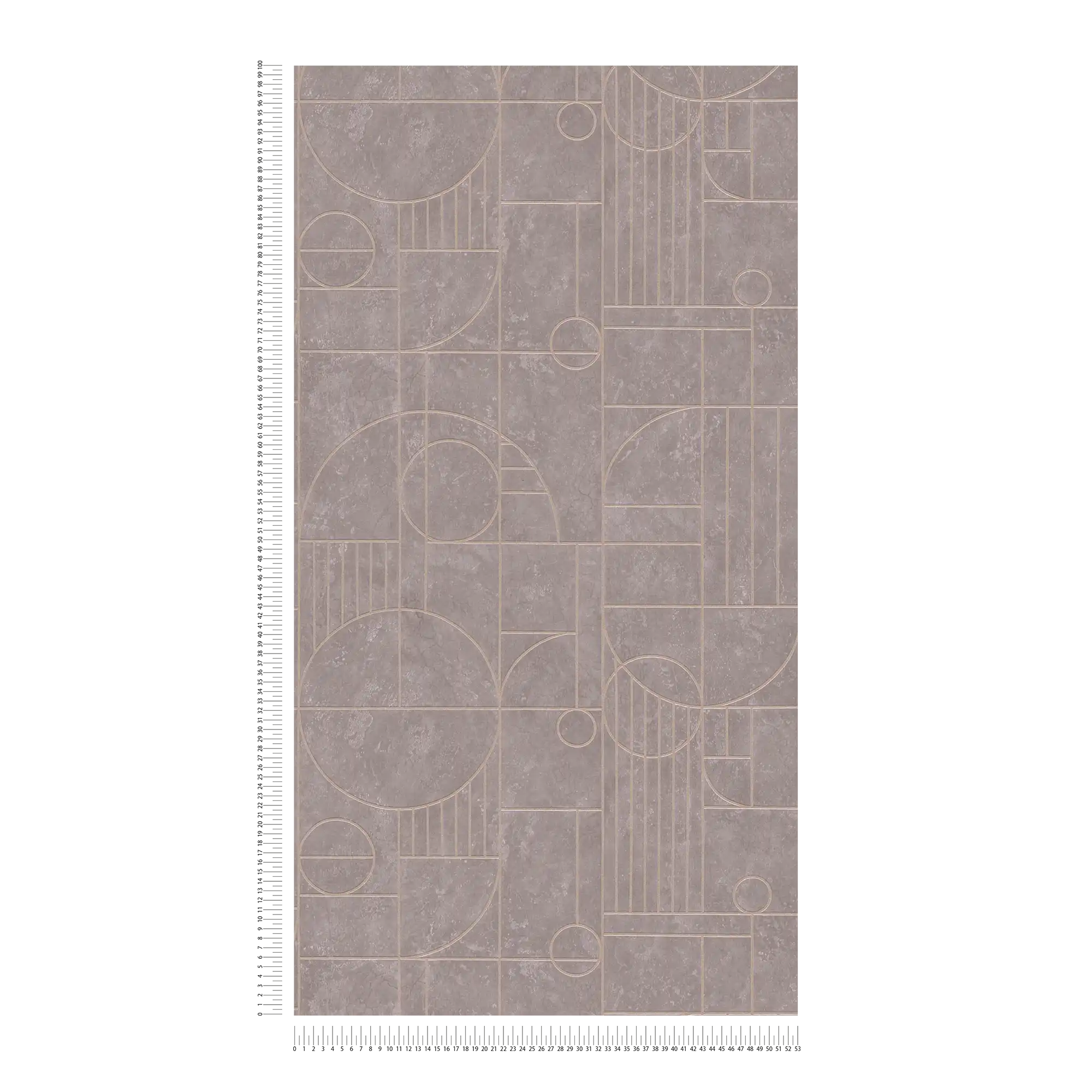             Fliesenoptik Tapete Art Deco Design marmoriert – Grau, Metallic
        