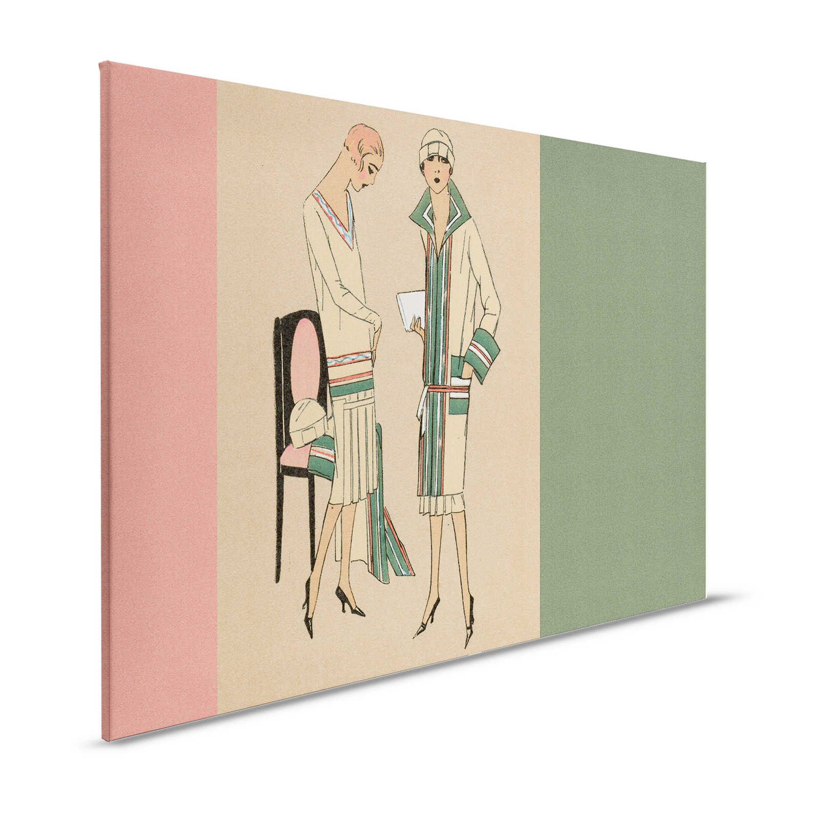 Parisienne 1 - Leinwandbild Kunstdruck Kleidung Twenties Style – 1,20 m x 0,80 m
