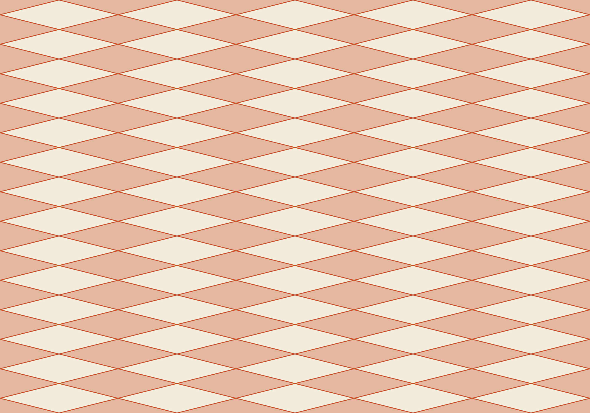             Fototapete mit Rauten & Linienmuster – Orange, Beige | Struktur Vlies
        