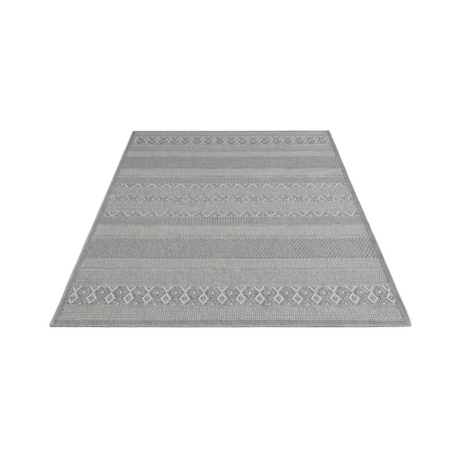 Schlicht Bemusterter Outdoor Teppich in Grau – 220 x 160 cm
