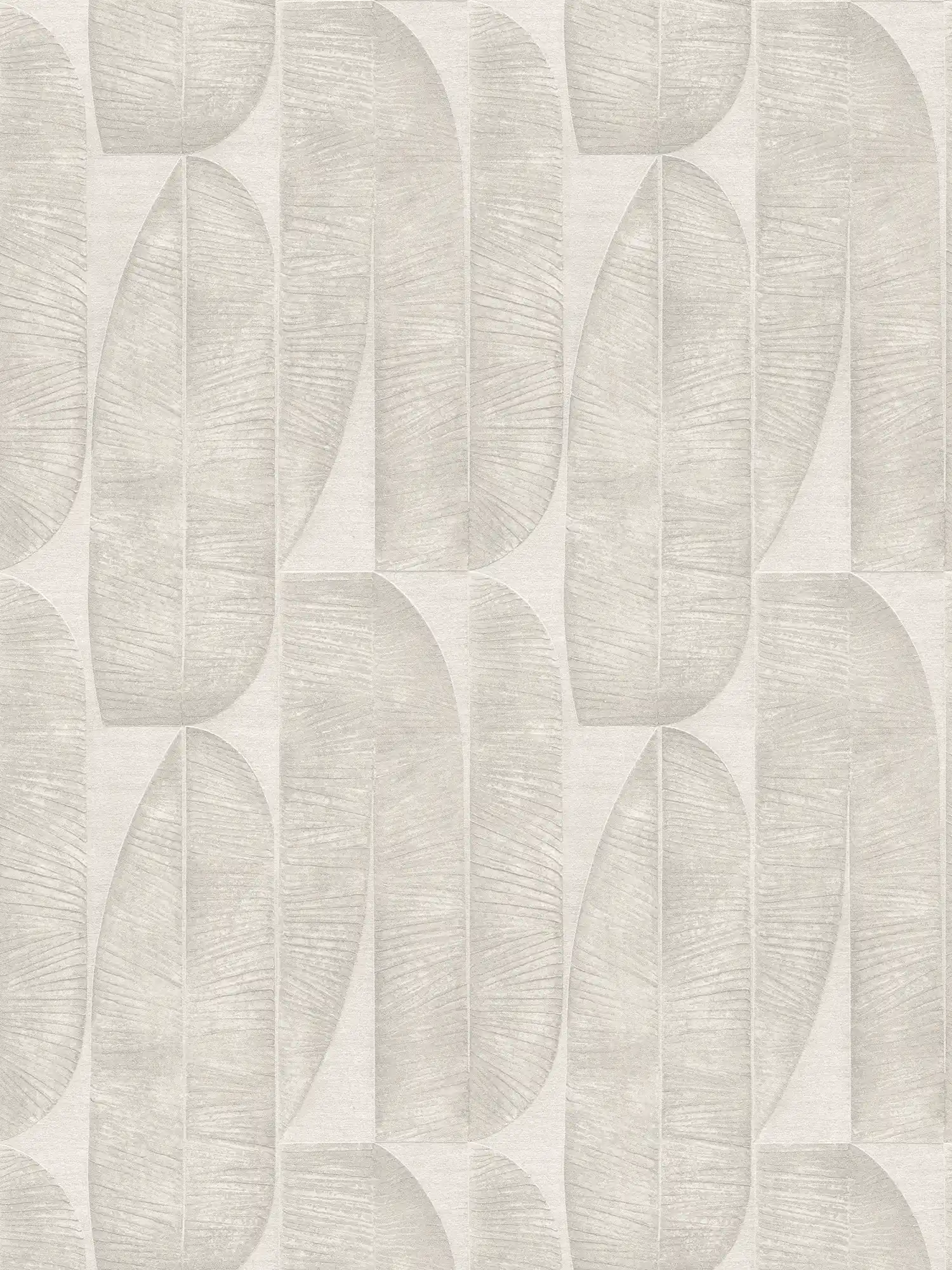 Vliestapete mit geometrischem floralem Muster – Grau, Beige
