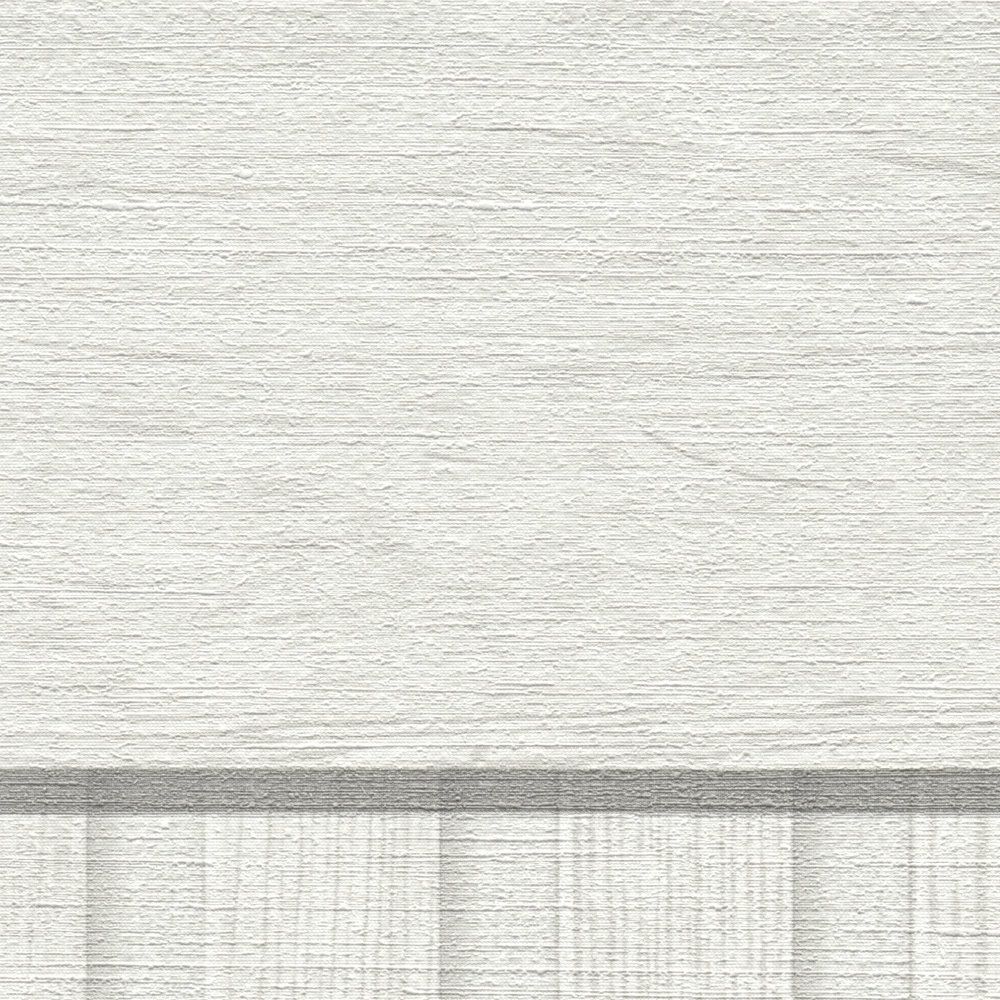            Vlies-Wandpaneel mit realistischen Akustik-Paneel Muster aus Holz – Weiß, Grau
        