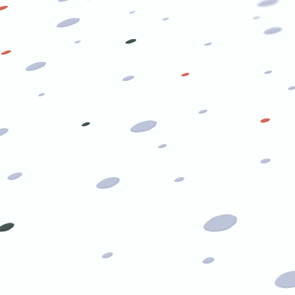             Neutrale Kinderzimmer Tapete mit Punkten – Weiß, Grau, Rot
        