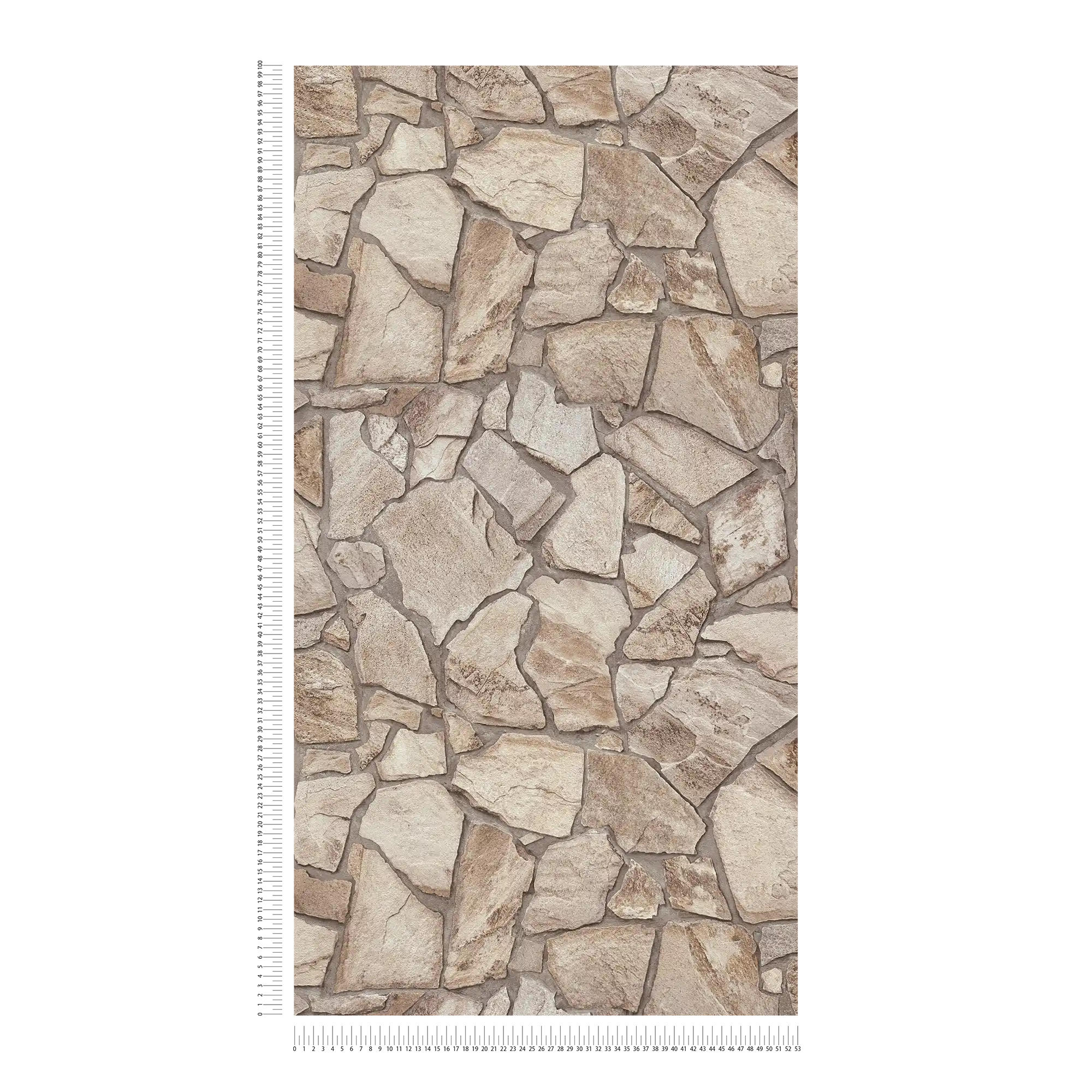             Vliestapete mit Steinoptik Mauer – Braun, Grau, Beige
        