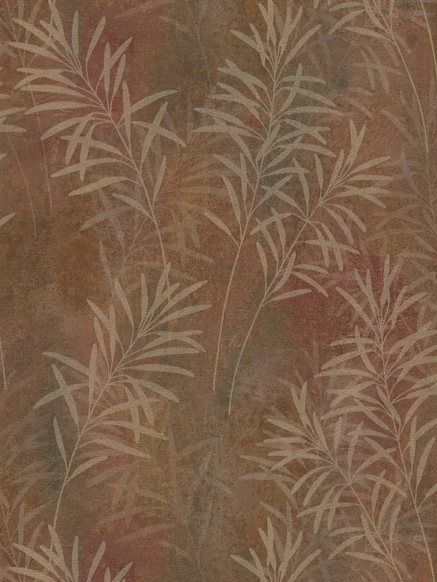         Florale Vliestapete mit Gräser-Muster und feiner Struktur – Braun, Beige, Metallic
    