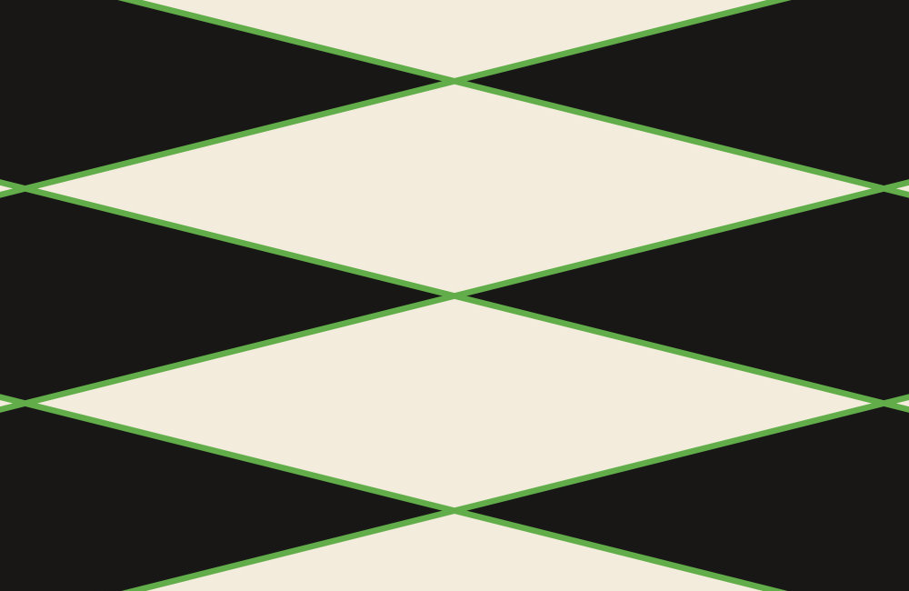             Grafik Fototapete mit Rauten & Linienmuster – Schwarz, Creme, Grün | Struktur Vlies
        
