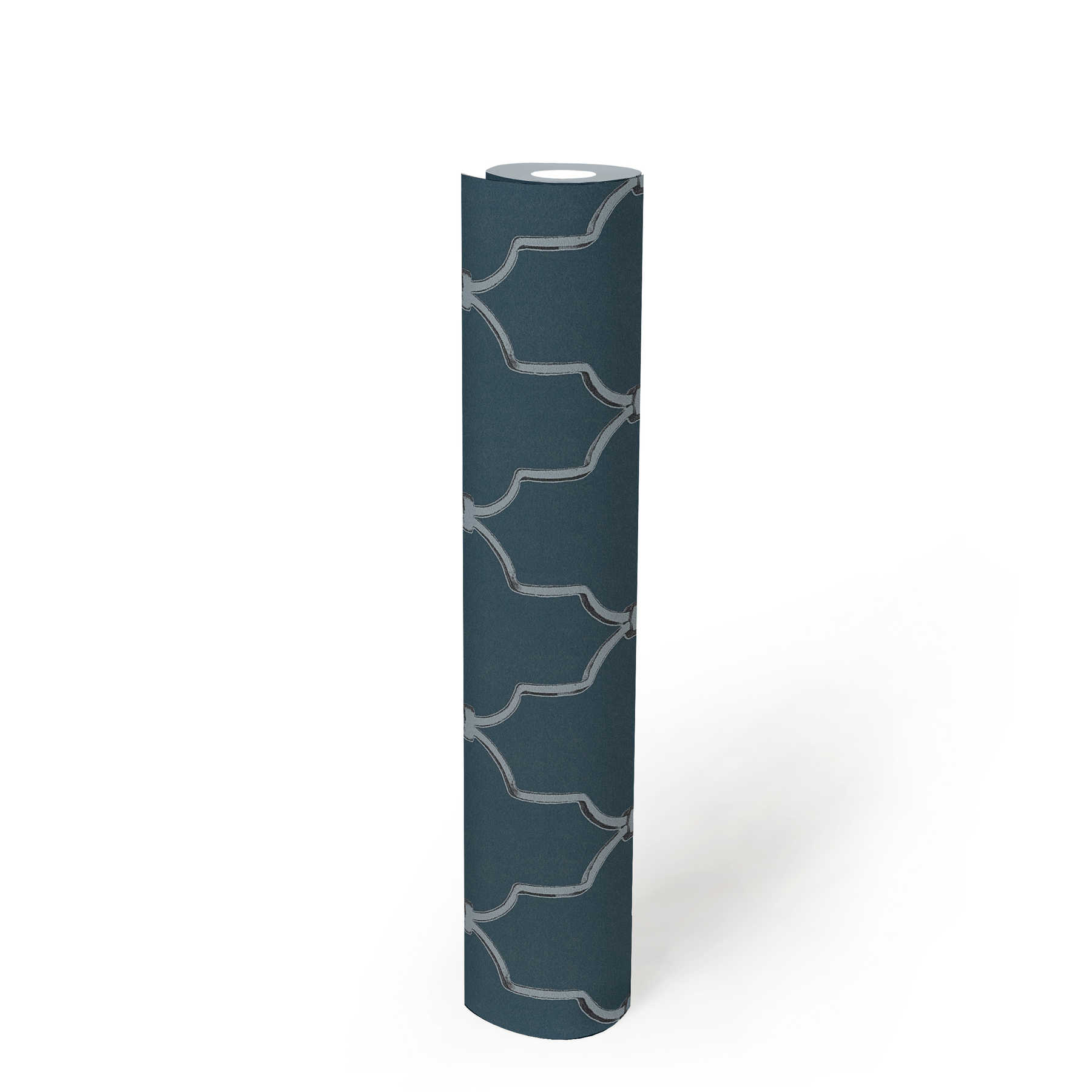             Art Deco Tapete 3D Muster & Metallic-Effekt – Blau, Grau
        